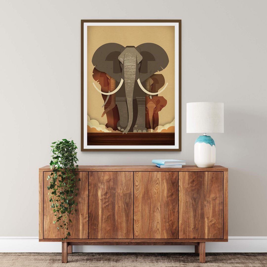 Poster Poster, Wandbild, Wall-Art Elephants, St), Wandposter Elefanten Bild, (1