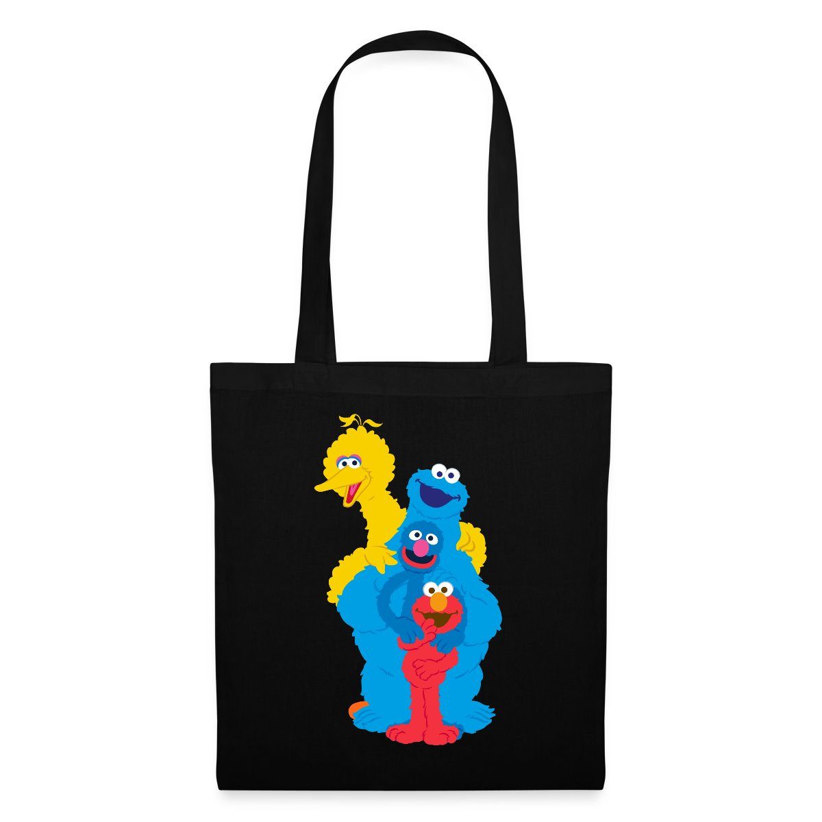 Spreadshirt Henkeltasche Sesamstraße Elmo Grobi Krümelmonster Bibo Stoffbeutel (1-tlg)