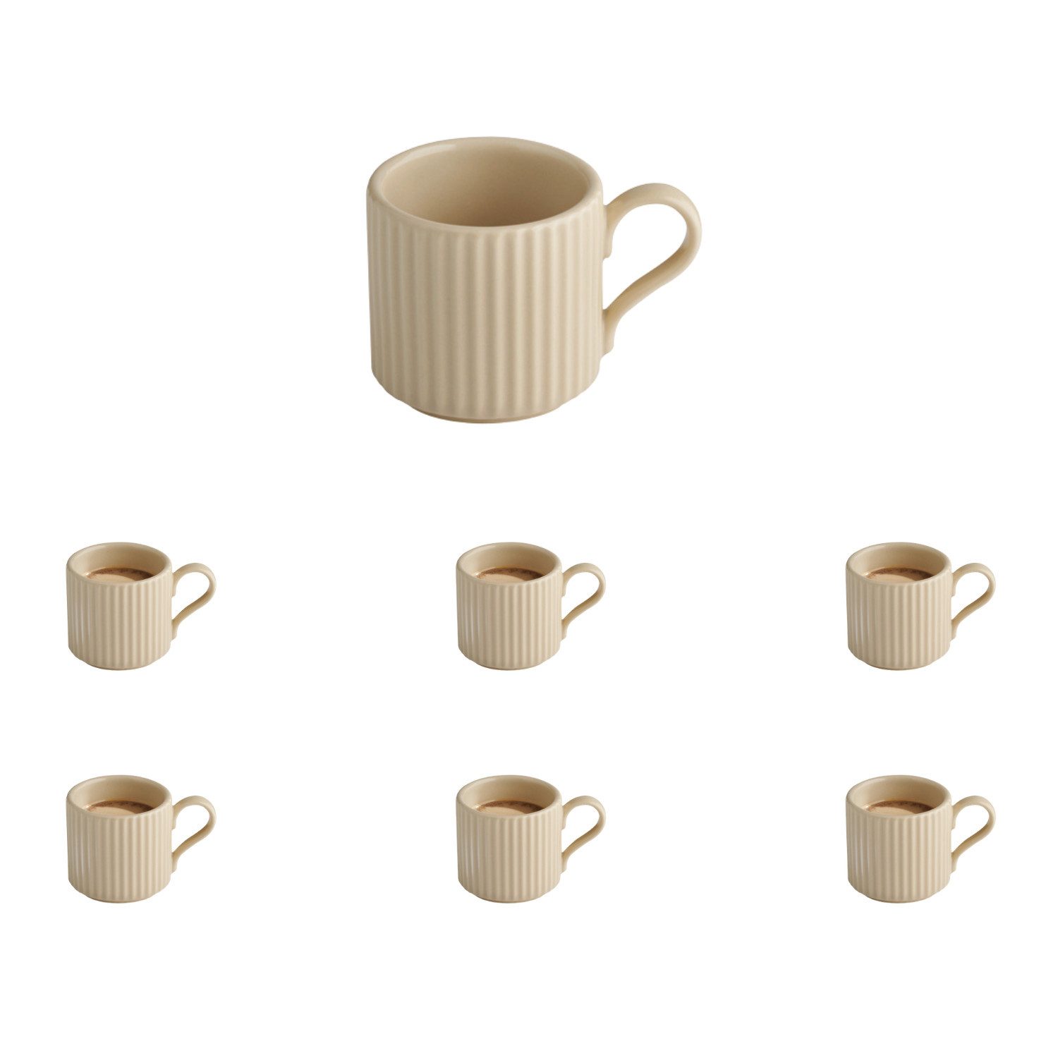 APS Espressotasse THE GRID, 6-tlg., Porzellan, Ø 6 cm, H: 6 cm, 80 ml, Porzellan