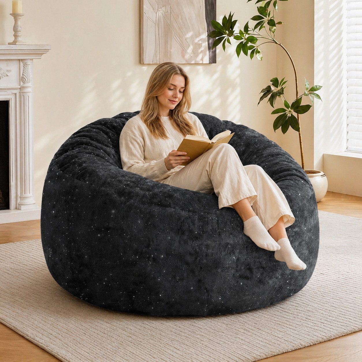 VUZINIC Sitzsack Ergonomischer Cloud-Sofa Sessel, Memory-Foam-Füllung (1 St), waschbarer Bezug, Terrasse & Wohnzimmer