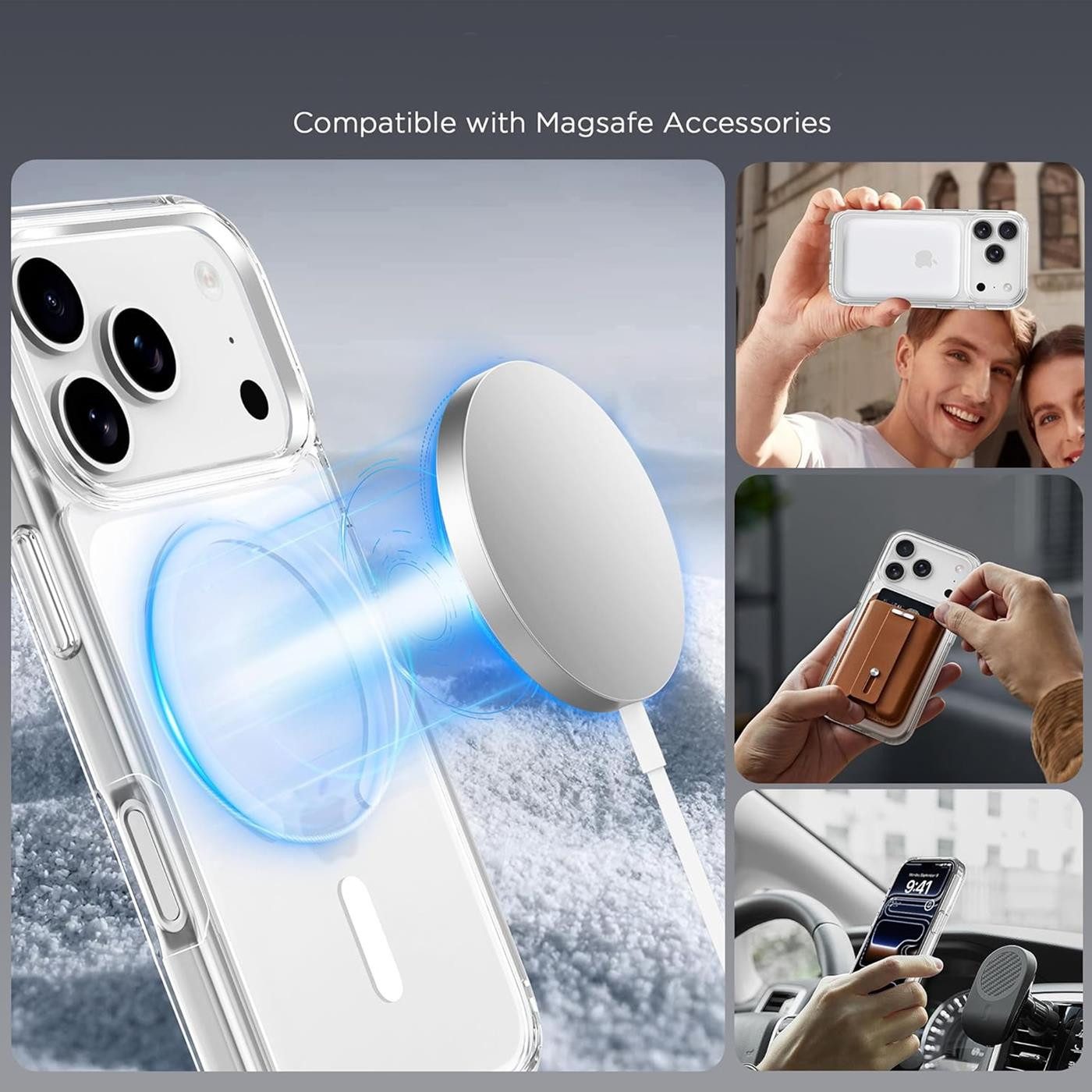CoolGadget Handyhülle Premium Silikon Handy Case für iPhone 17 Pro 6,1 Zoll, Hülle Transparent Schutzhülle kompatibel mit MagSafe Zubehör – Bild 5 von 5
