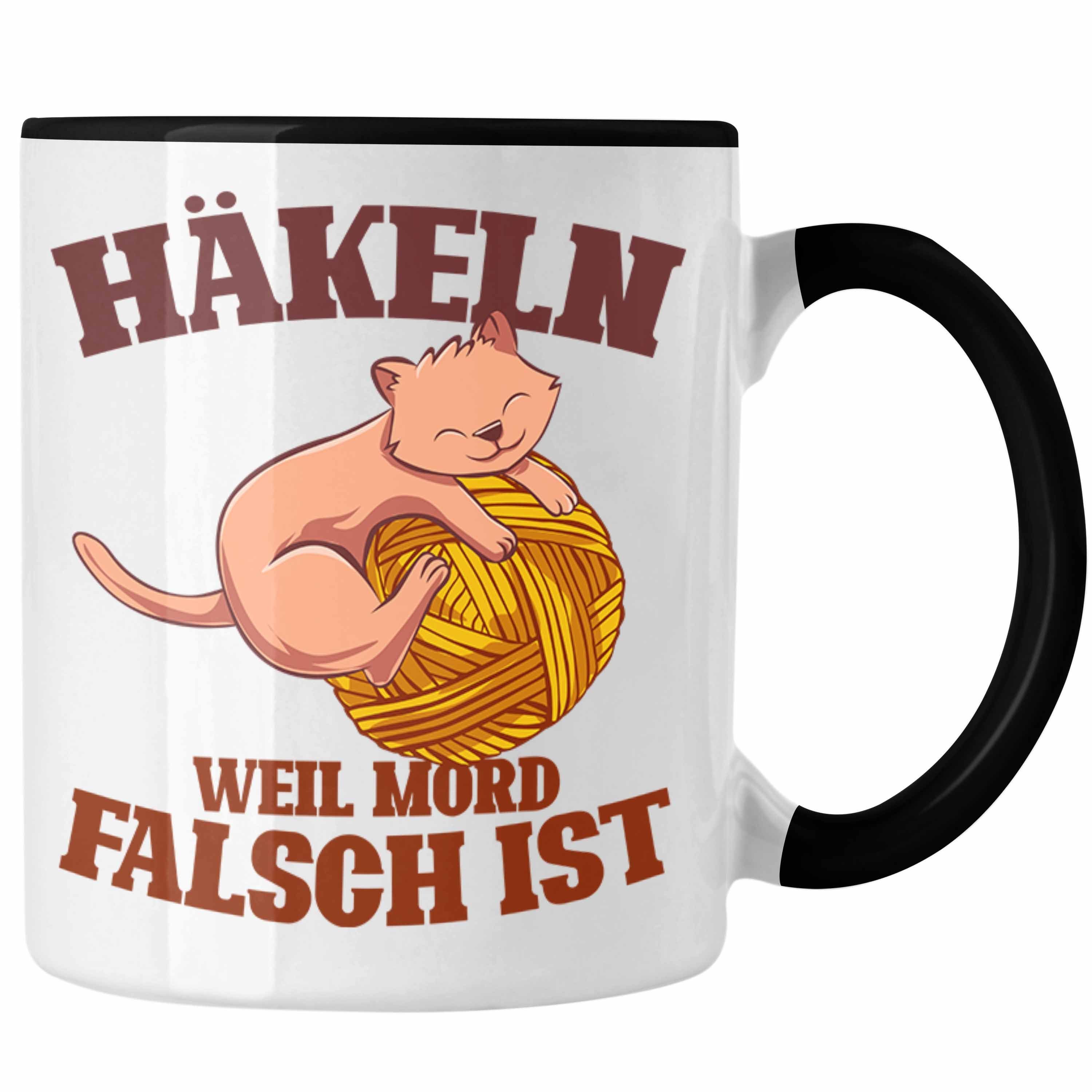 Trendation Tasse Lustige Strick Häkel-Tasse Geschenk Stricken Häkeln