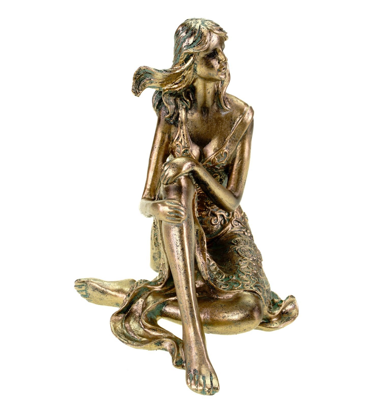 formano Dekofigur Skulptur Dame 17x17cm bronzefarben bronzefarben Frau – Bild 3 von 5