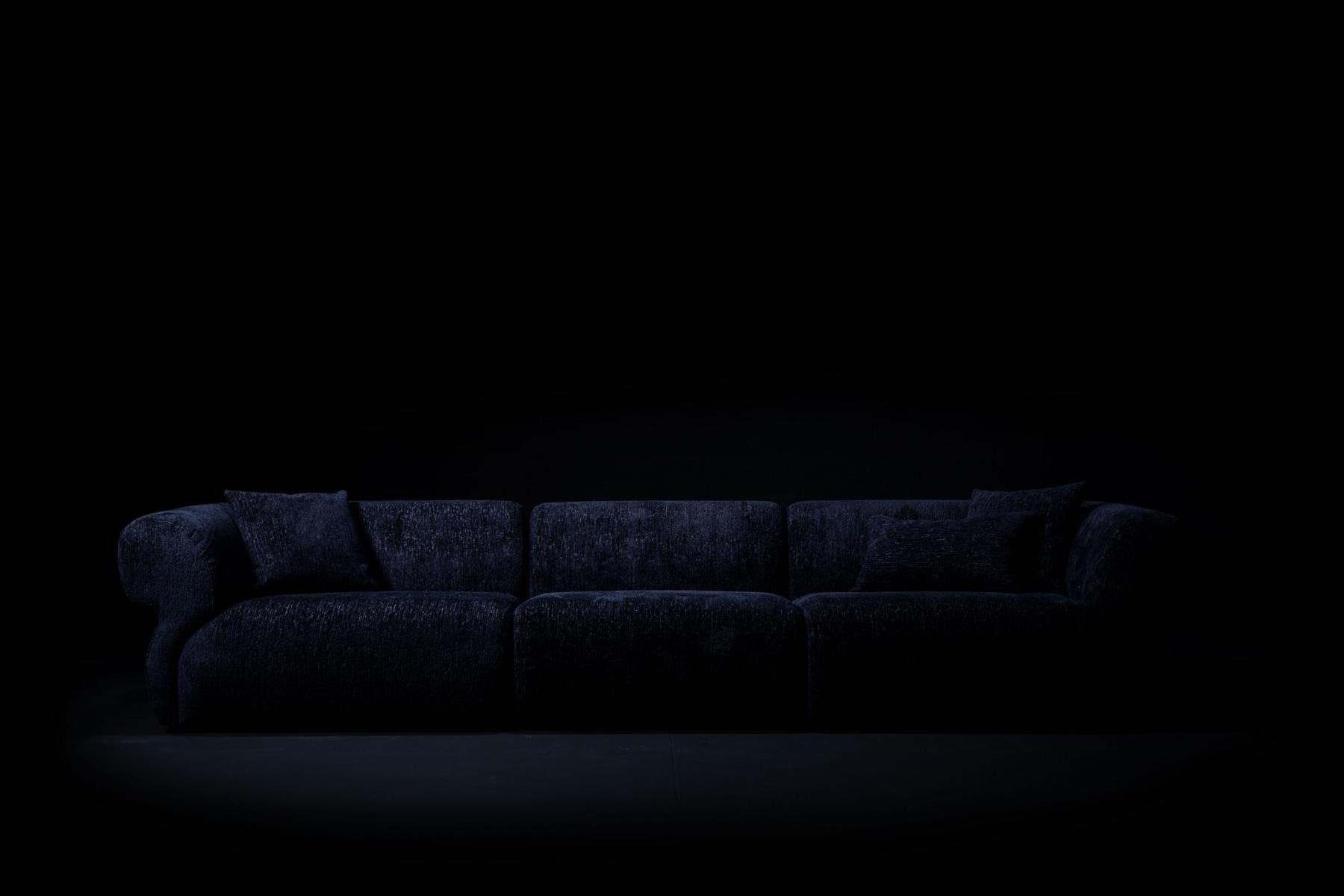 JVmoebel Big-Sofa Italienisches Sofa in Blau mit hochwertigem Textilbezug, Made in Europa