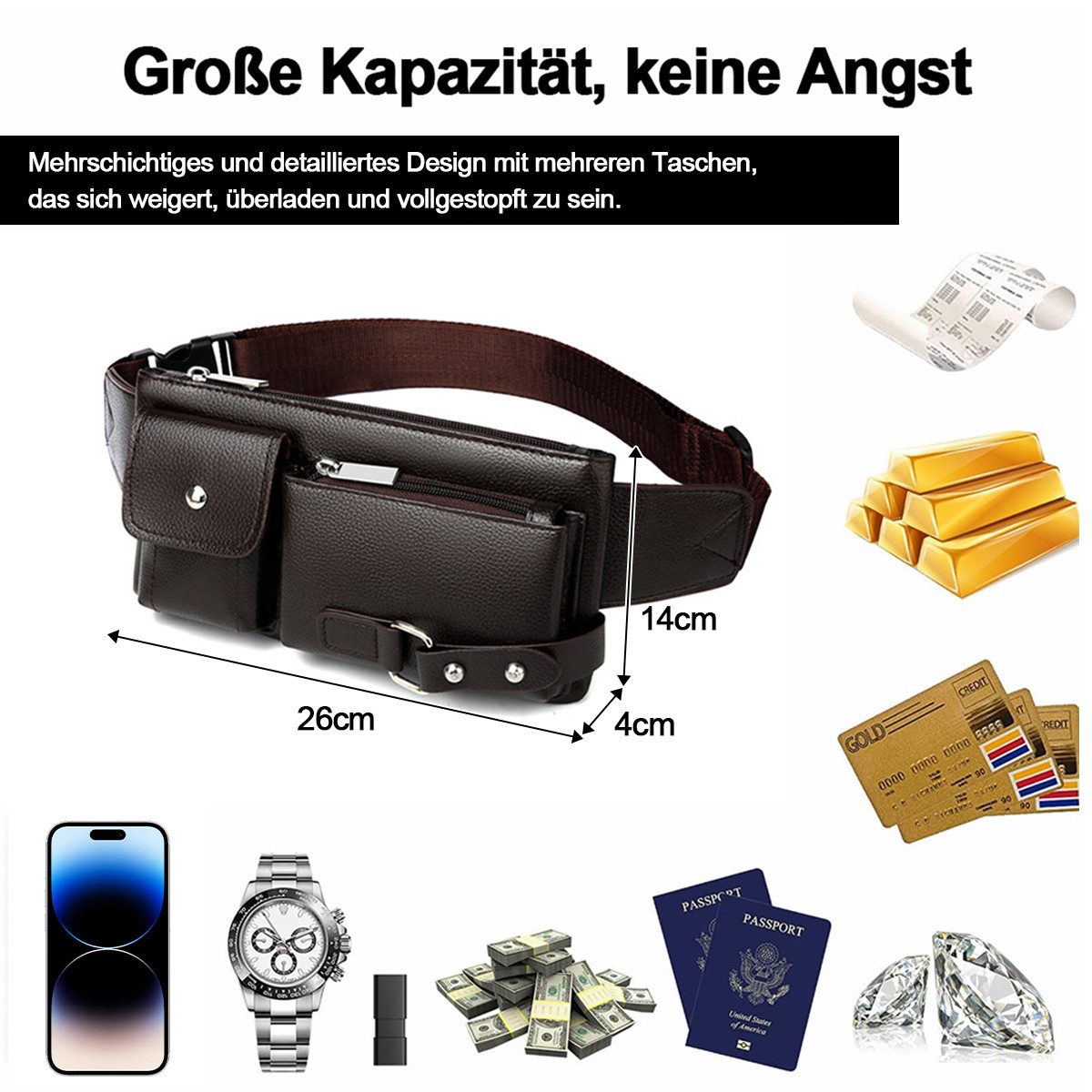 ZEUOPQ Bauchtasche Retro Bauchtasche Brusttasche Gürteltasche günstig online kaufen