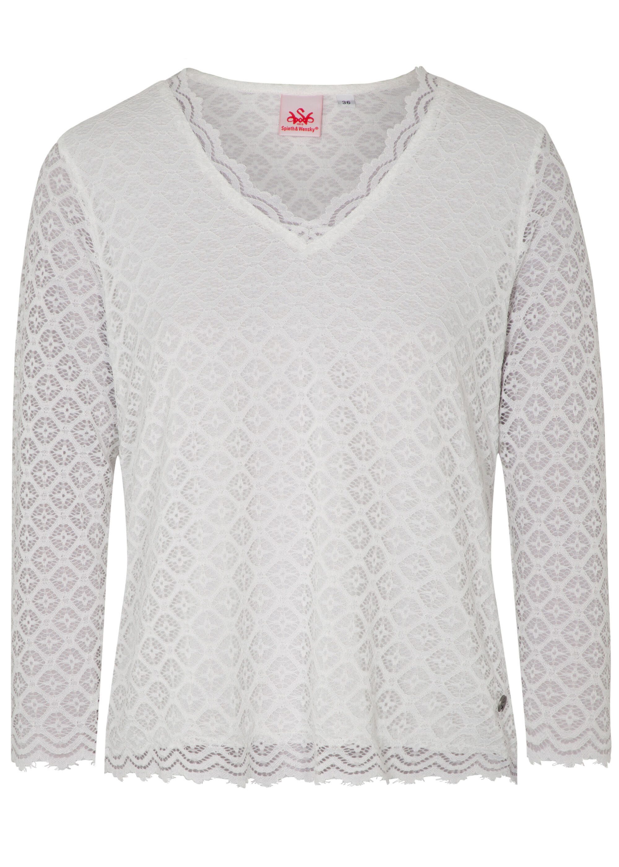 Spieth & Wensky Trachtenbluse Eva S&W Label am Blusensaum günstig online kaufen