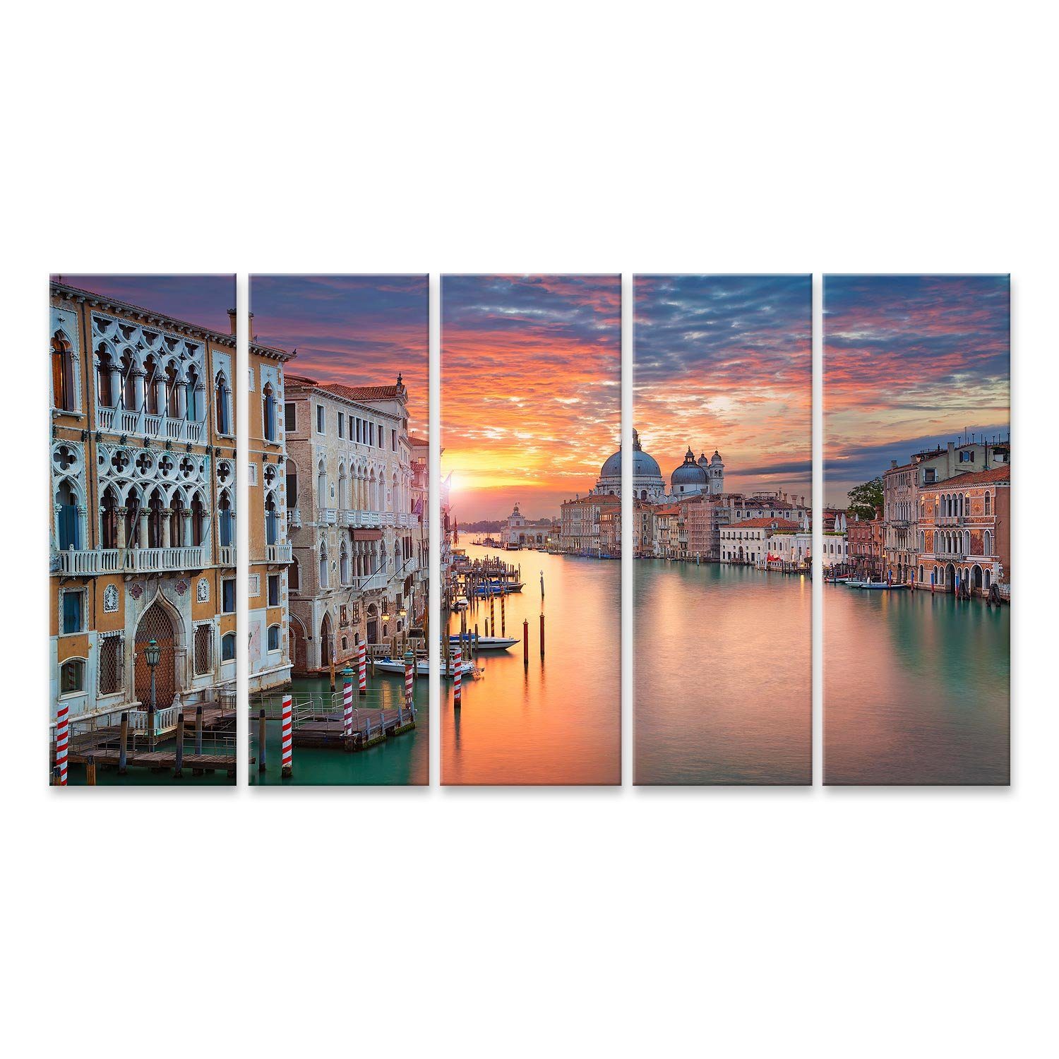 Leinwandbild Bild auf Leinwand Venedig im Sonnenlicht Canale Grand Gondoliere Wandb