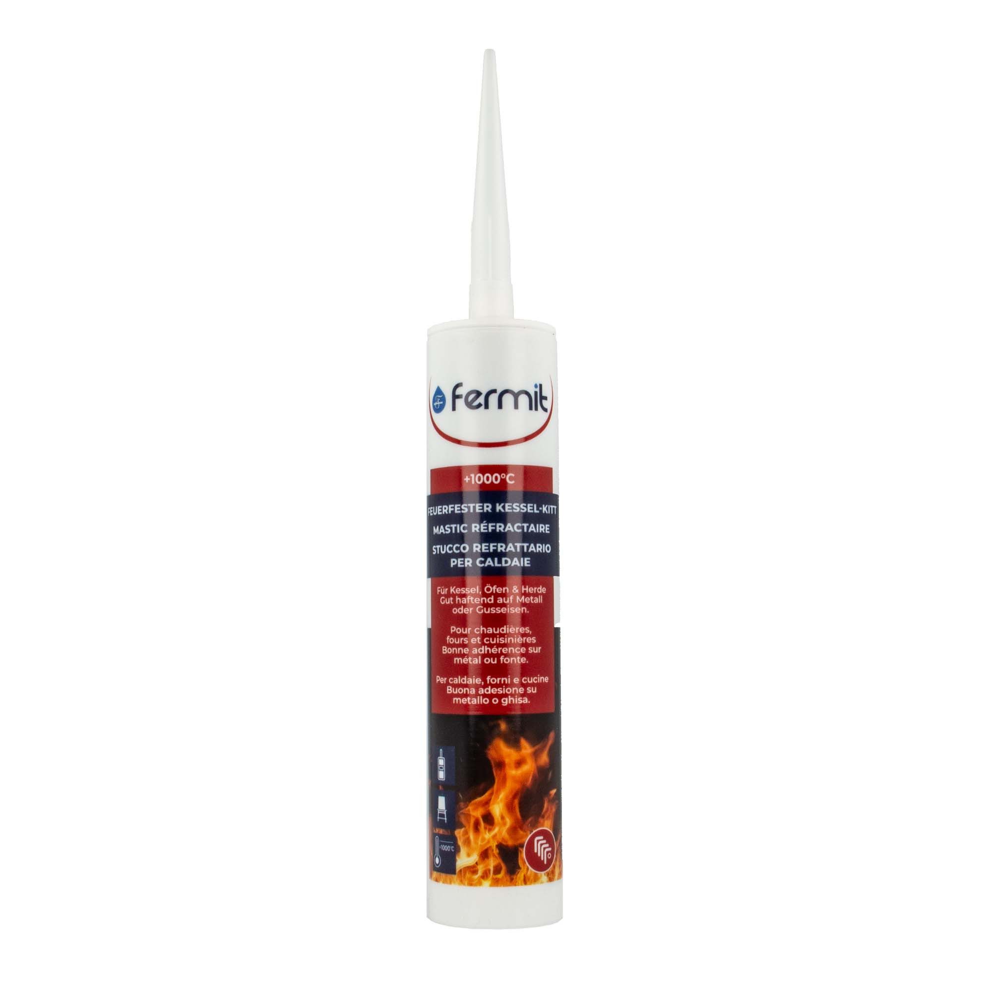 Fermit Dichtstoff Ofenkitt, feuerfester Kesselkitt bis 1000°C - Dose/Kartusche