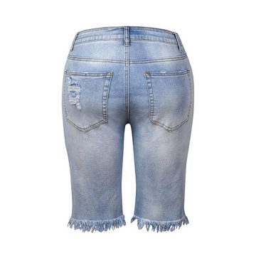 KIKI Jeansshorts Shorts Damen High Waist Skinny - Damen-Jeansshorts