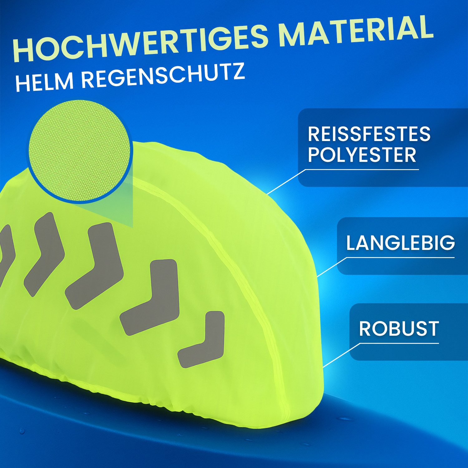 FLEXEO Fahrradhelmüberzug Regenschutz, Helmüberzug Fahrradhelm Regenschutz reflektierend wasserabweisend gelb