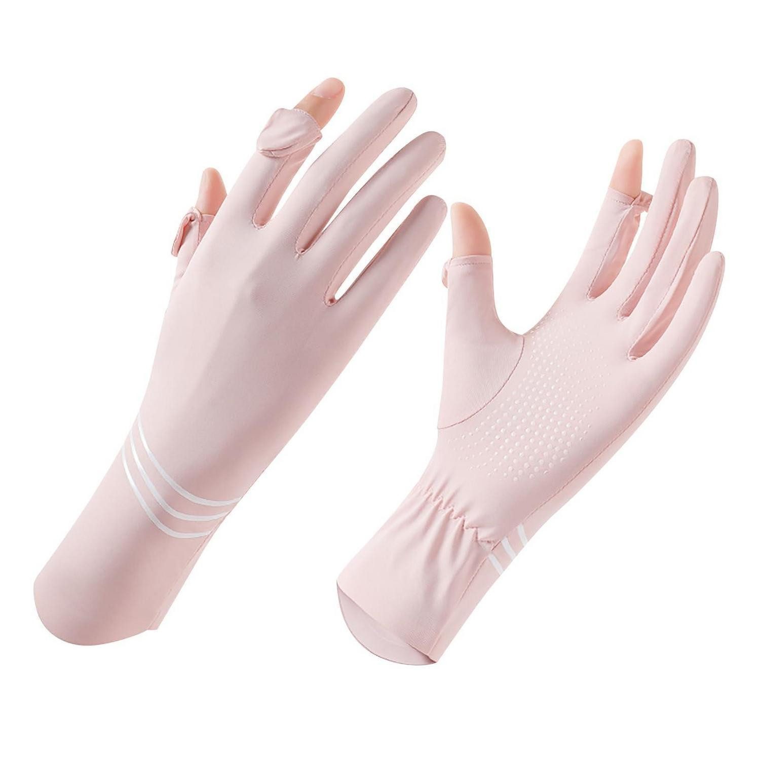 LuxusKollektion Fahrradhandschuhe UV-Schutz Handschuhe Damen Pink Vollfinger Eisseide Touchscreen (1-St)