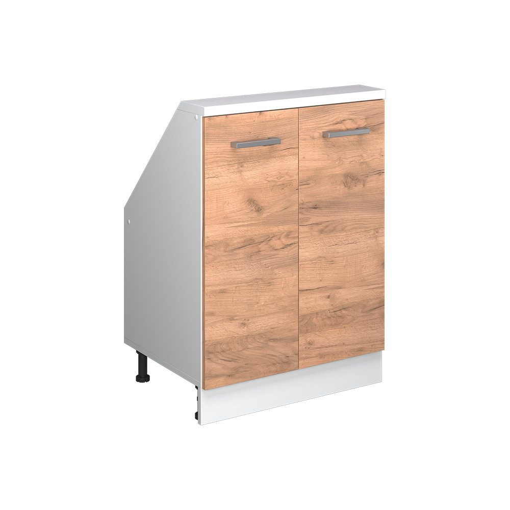 Vicco Kommode Rion, Goldkraft Eiche/Weiß/Weiß, mit 2 Türen (1 St)