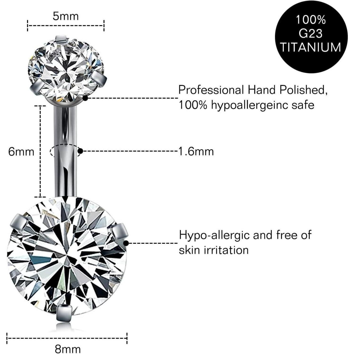 LuxusKollektion Bauchnabelpiercing Bauchnabelpiercing Titan G23 Stablänge 6 günstig online kaufen