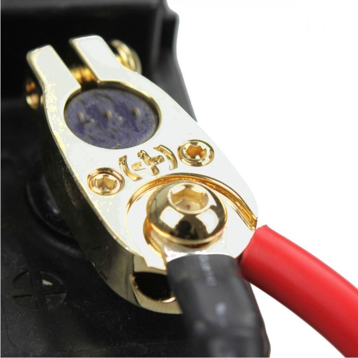 All Ride Verbindungsklemme Plus- Polklemme für Kfz Batterien max. ca. Ø 19 mm feststellbar, 1-tlg., vergoldet