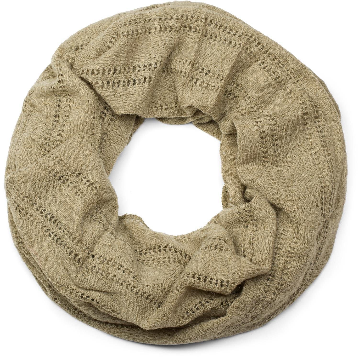 styleBREAKER Loop Feinstrick Loop mit Lochmuster, günstig online kaufen
