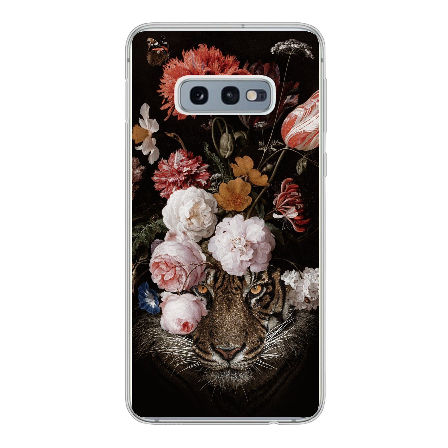 MuchoWow Handyhülle für Samsung Galaxy S10e Blumen - Jan Davidsz de Heem - Tiger - Gemälde, Phone Case, Silikon, Schutzhülle Dünn