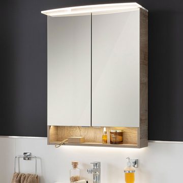 FACKELMANN Badezimmerspiegelschrank B.Style LED Spiegelschrank 60 cm Korpusfarbe: Sandeiche