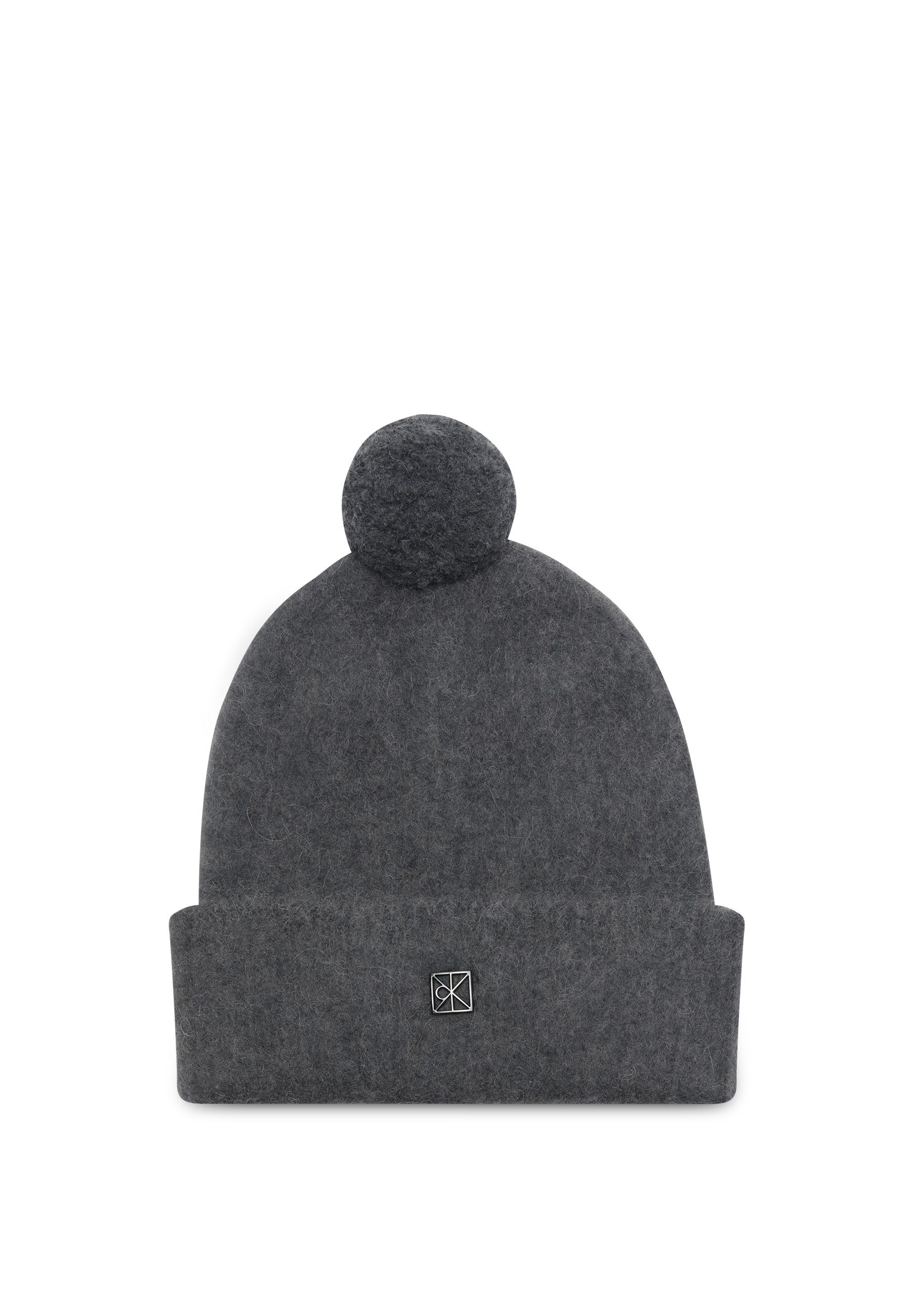 Calvin Klein Bommelmütze EMBLEM BRUSHED POMPOM BEANIE Perfekt für den Alltag