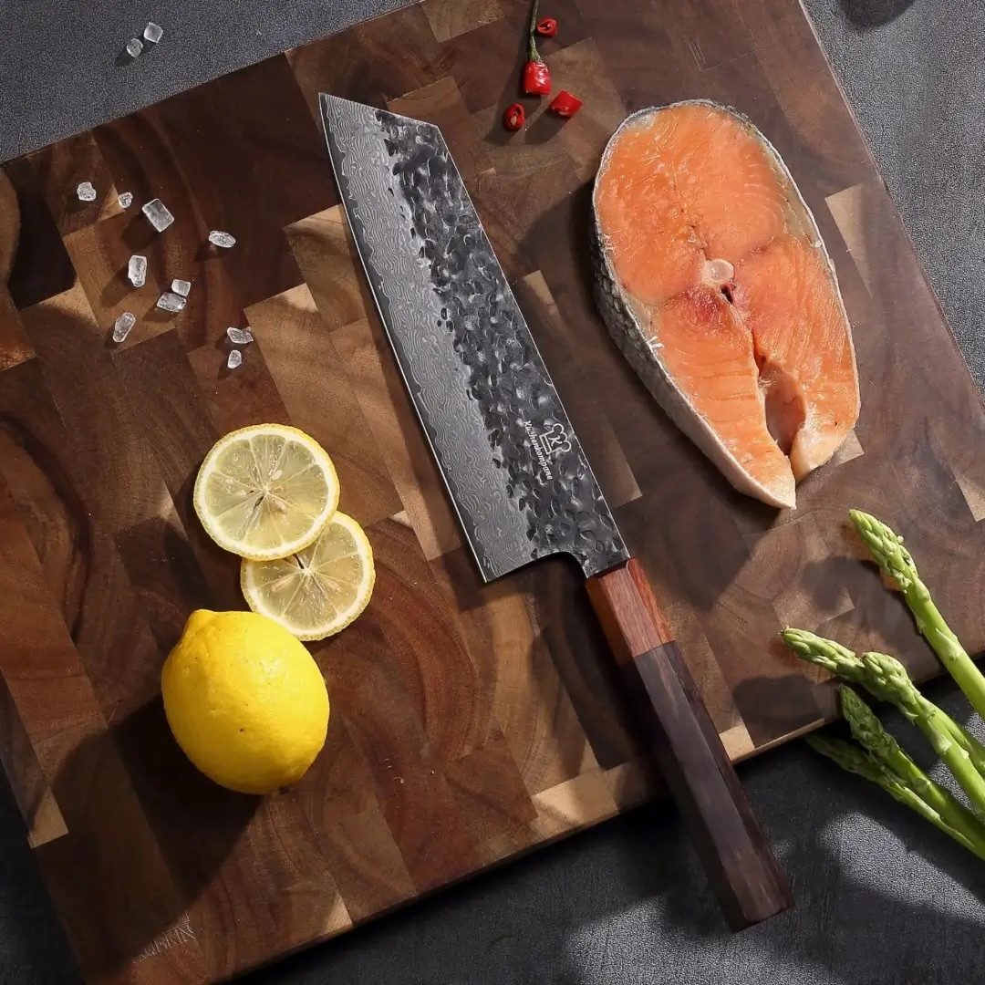 Küchenkompane Fleischmesser Santoku Küchenmesser 67 Lagen Damast Stahl Japanischer VG10 Stahlkern