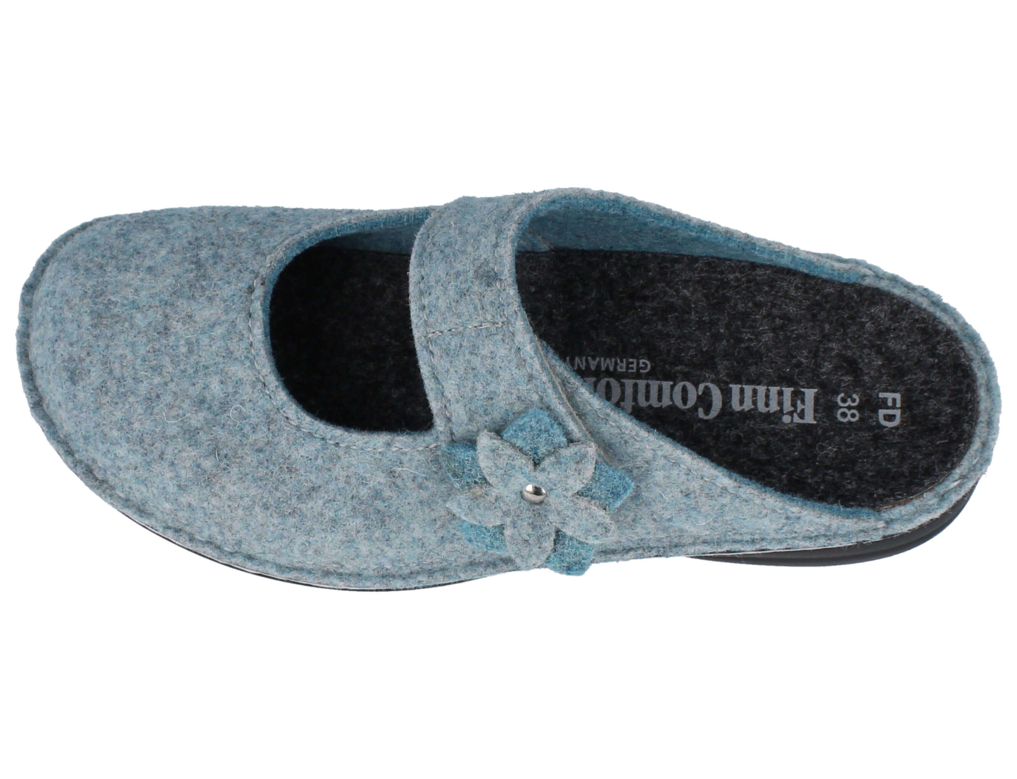 Finn Comfort FINN COMFORT Arlberg Damen Hausschuhe hellblau Filz - Größe: 38 Clog Wechselfußbett