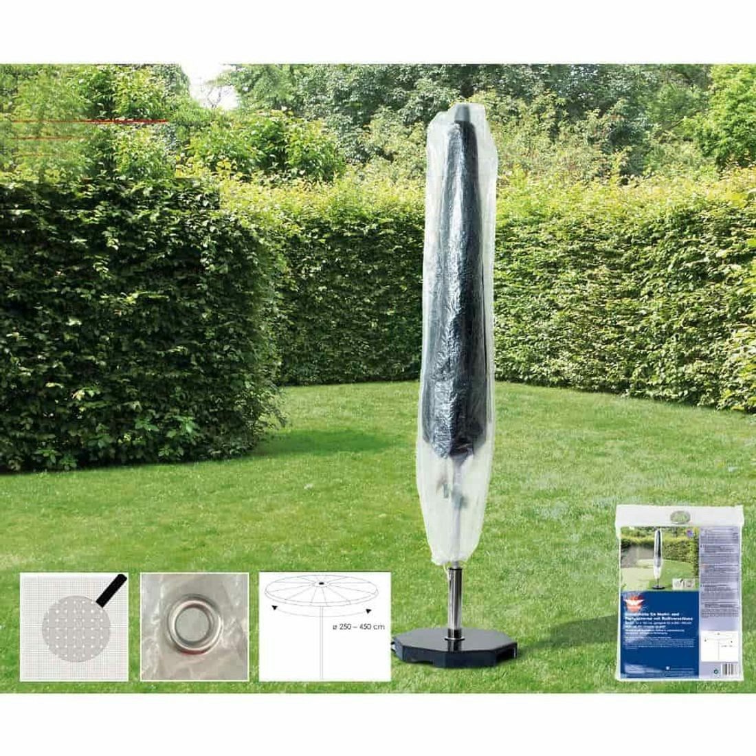 Boni-Shop Sonnenschirm-Schutzhülle Schutzhülle transparent Gartenschirm,Øca.200-400,ca.30x193