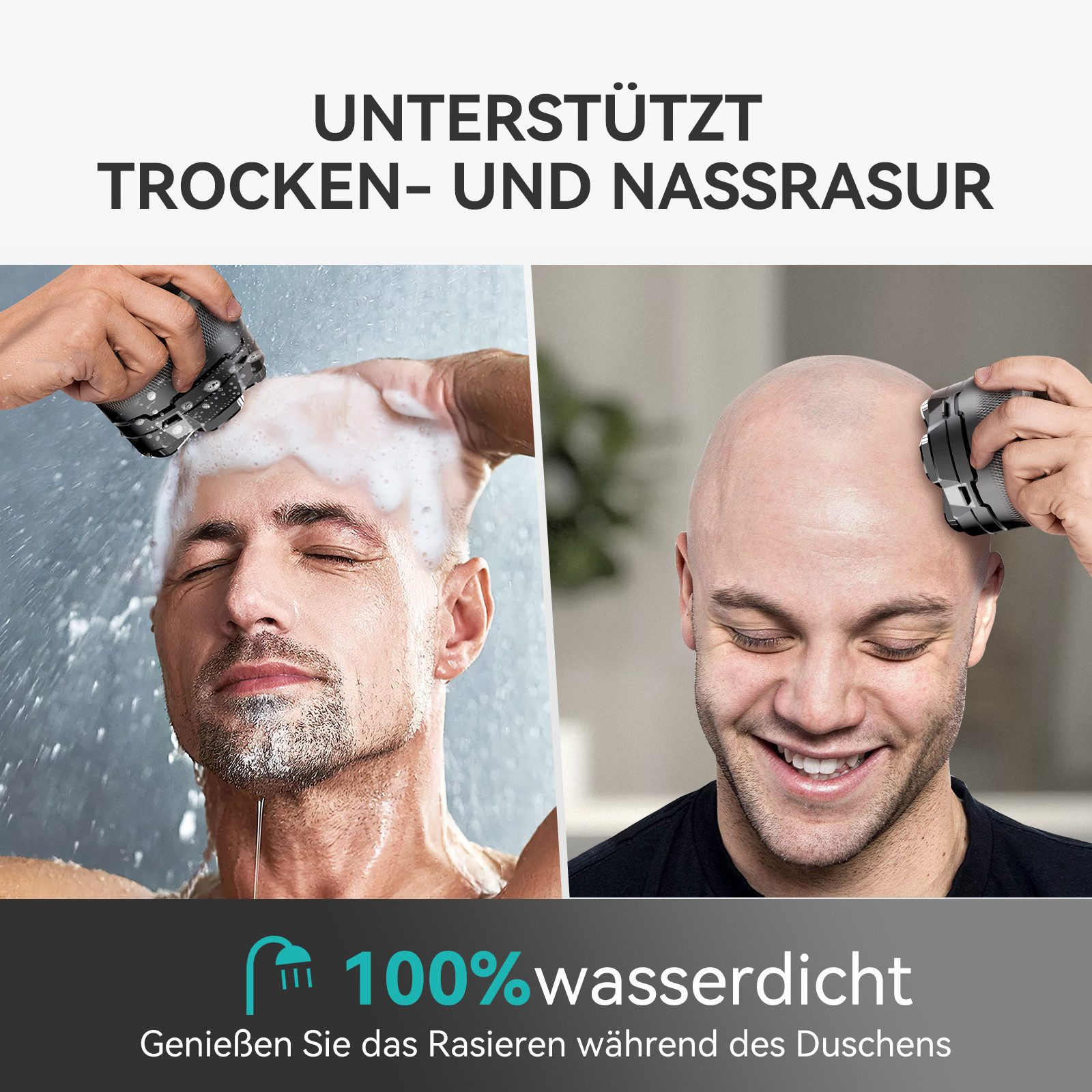 Kensen Haarschneider Glatzen Rasierer Herren Set, kensen Kopfrasierer mit Ersatzscherkopf – Bild 5 von 5