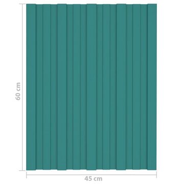 vidaXL Deckenplatten Dachpaneele 36 Stk. Verzinkter Stahl Grün 60x45 cm, (36-tlg)
