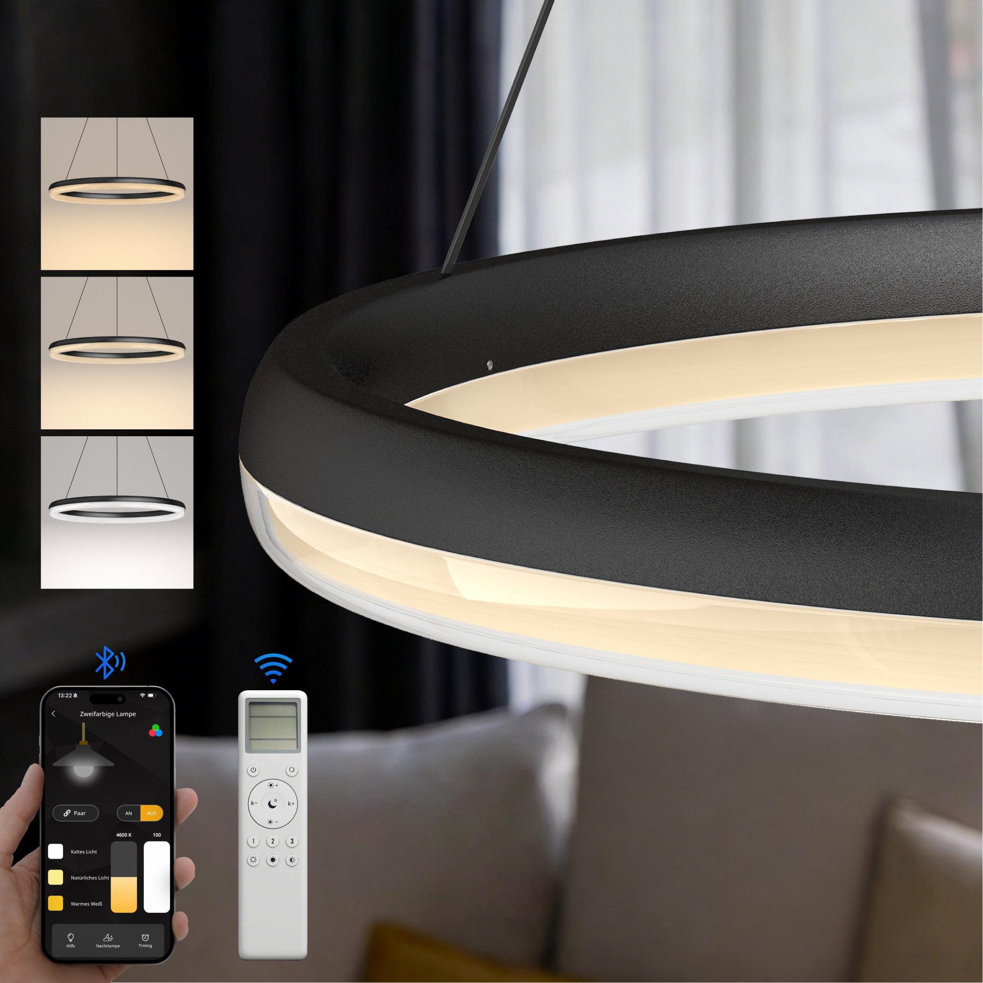 doporro Pendelleuchte Pendellampe Hängeleuchte Dimmbare LED-Lampe CRI≥95 Luvina05, LED-Pendelleuchte, CRI ≥ 95