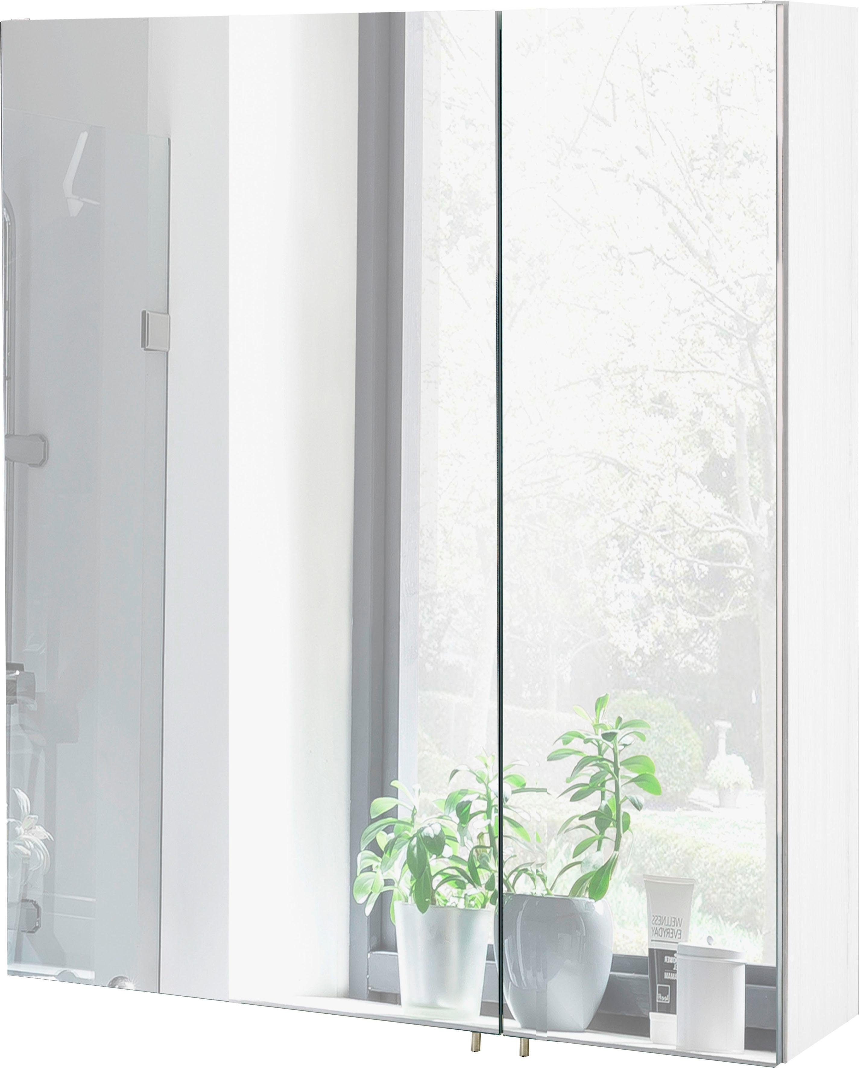 Schildmeyer Spiegelschrank Basic Breite 60 cm, 2-türig, Glaseinlegeböden, M günstig online kaufen