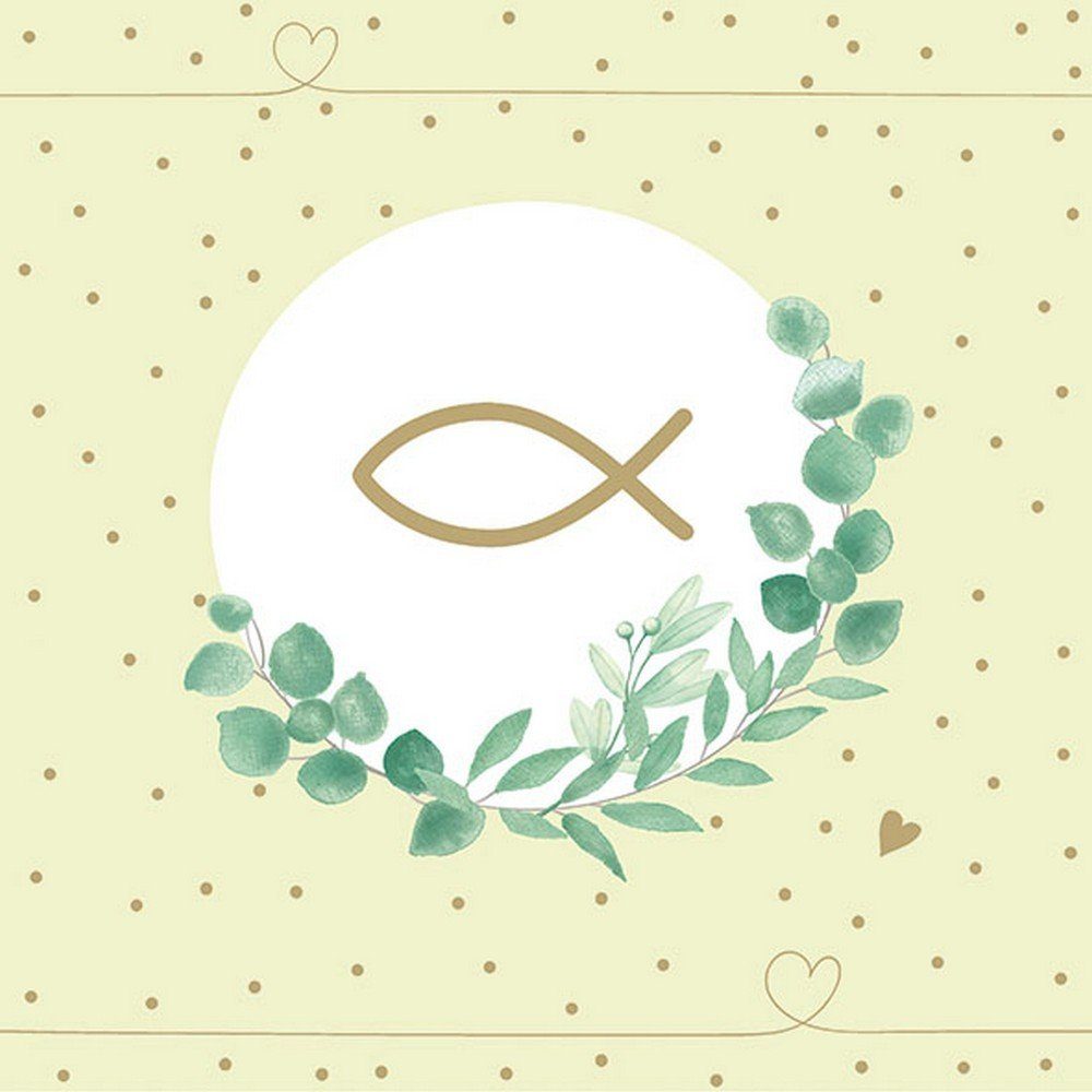 Ambiente Luxury Paper Products Papierserviette 20 Серветки Communion Branch green 33x33cm, (20 St)