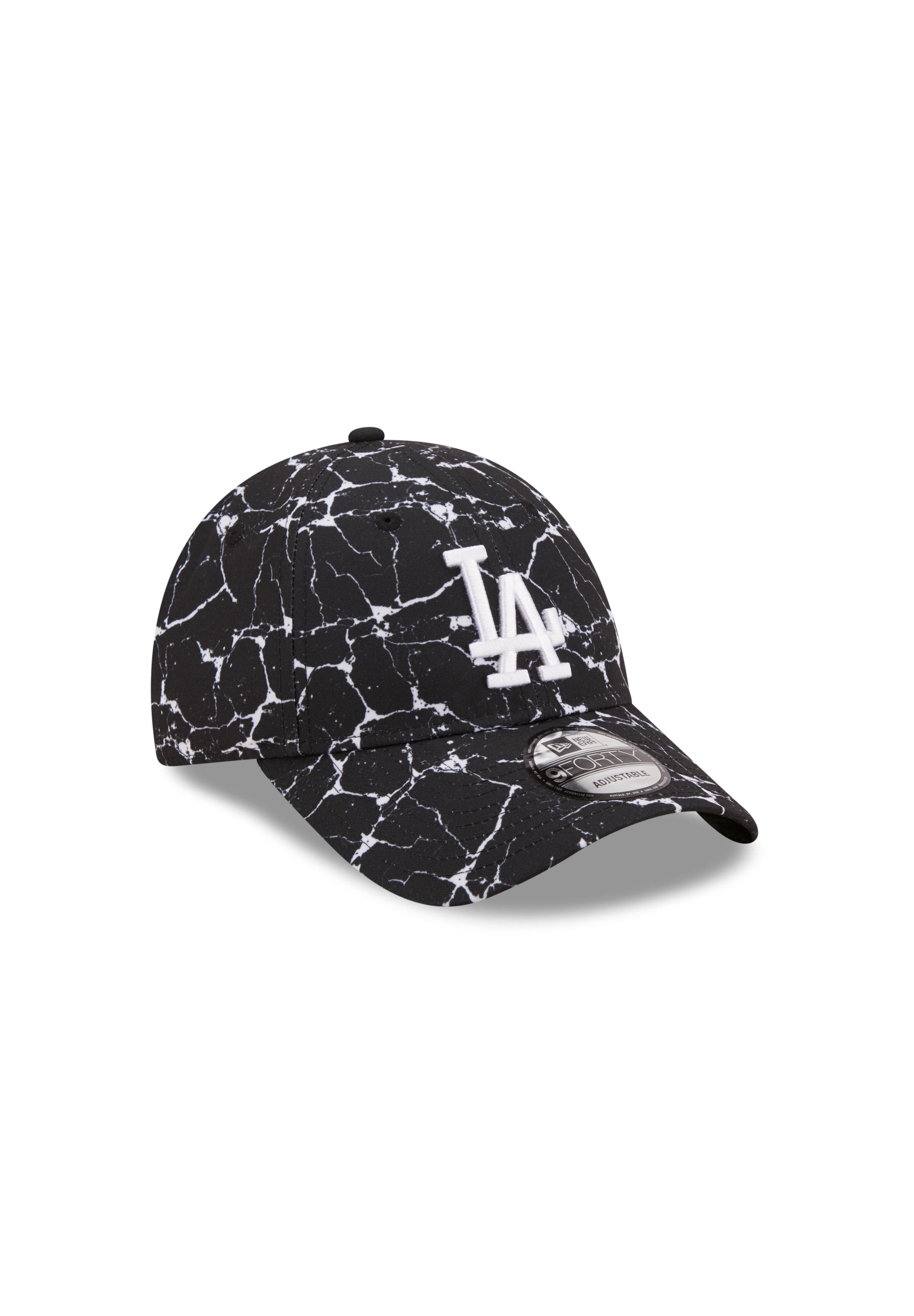 New Era Baseball Cap Los Angeles Dodgers MLB Marble Schwarz Verstellbare 9Forty Cap New Era (1-St)