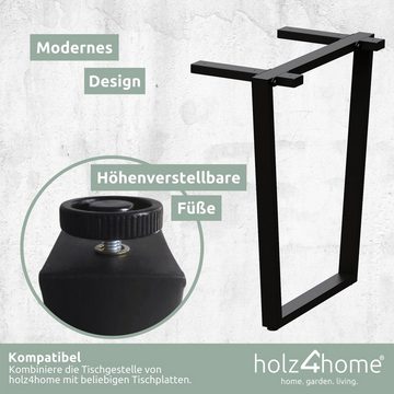 holz4home Tischgestell Trapez Modell (1 Paar (2 Stück), Metall Schwarz pulvberbeschichtet
