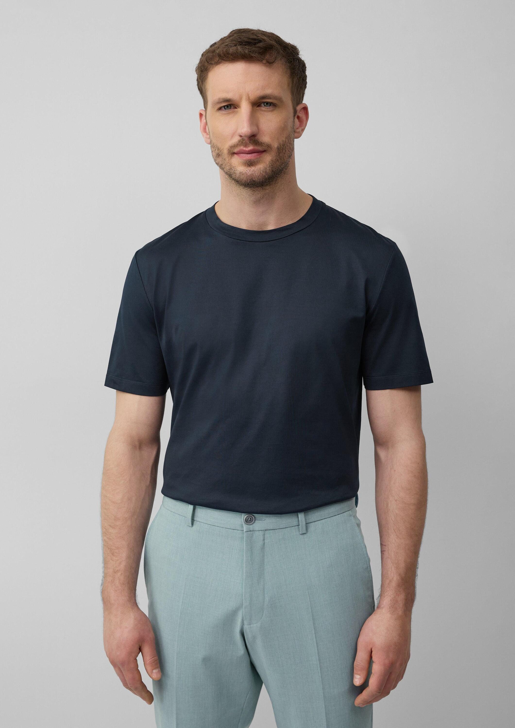 s.Oliver Kurzarmshirt T-Shirt T-Shirt mit Crew Neck aus mercerisiertem Baum günstig online kaufen