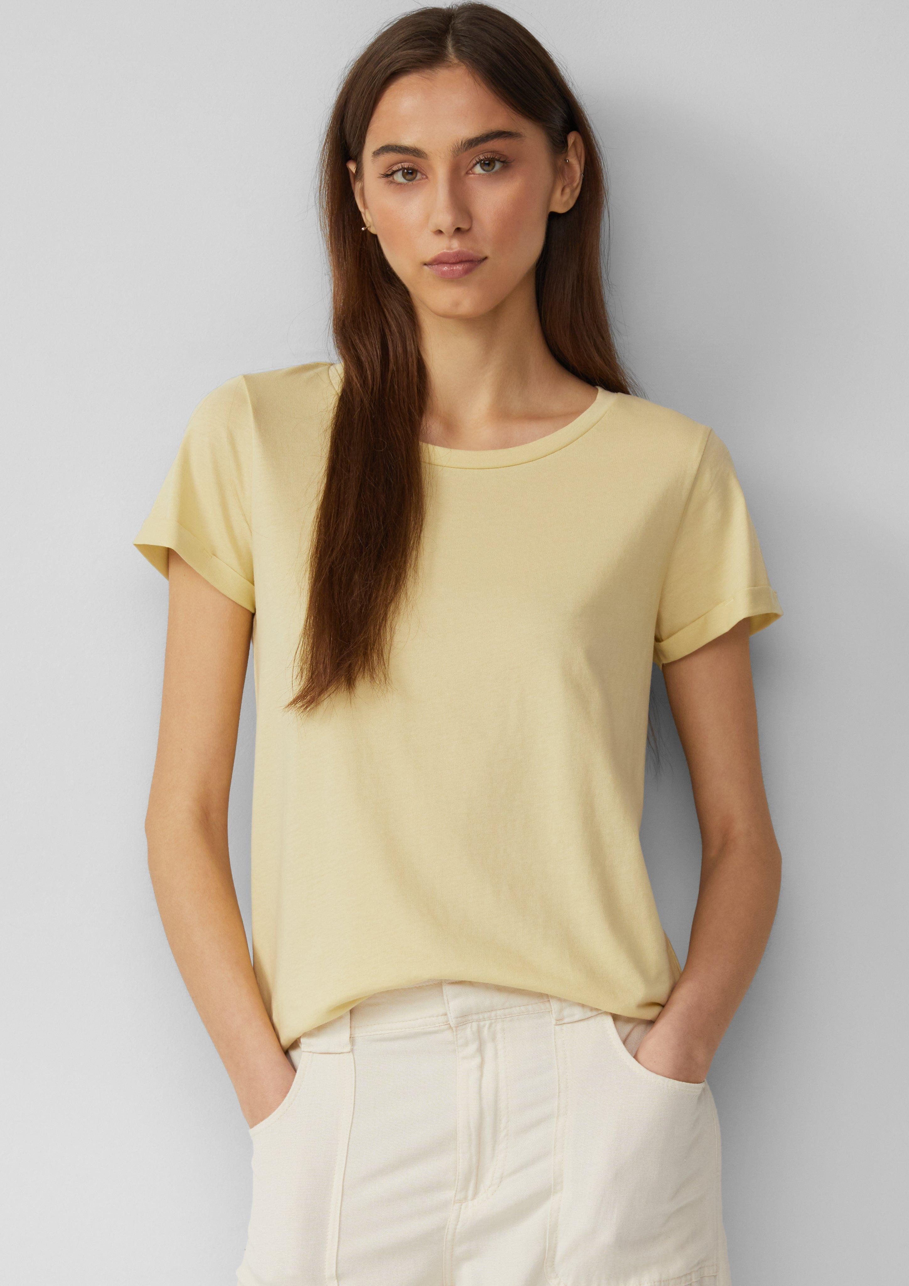QS Kurzarmshirt Jerseyshirt mit Crew Neck günstig online kaufen