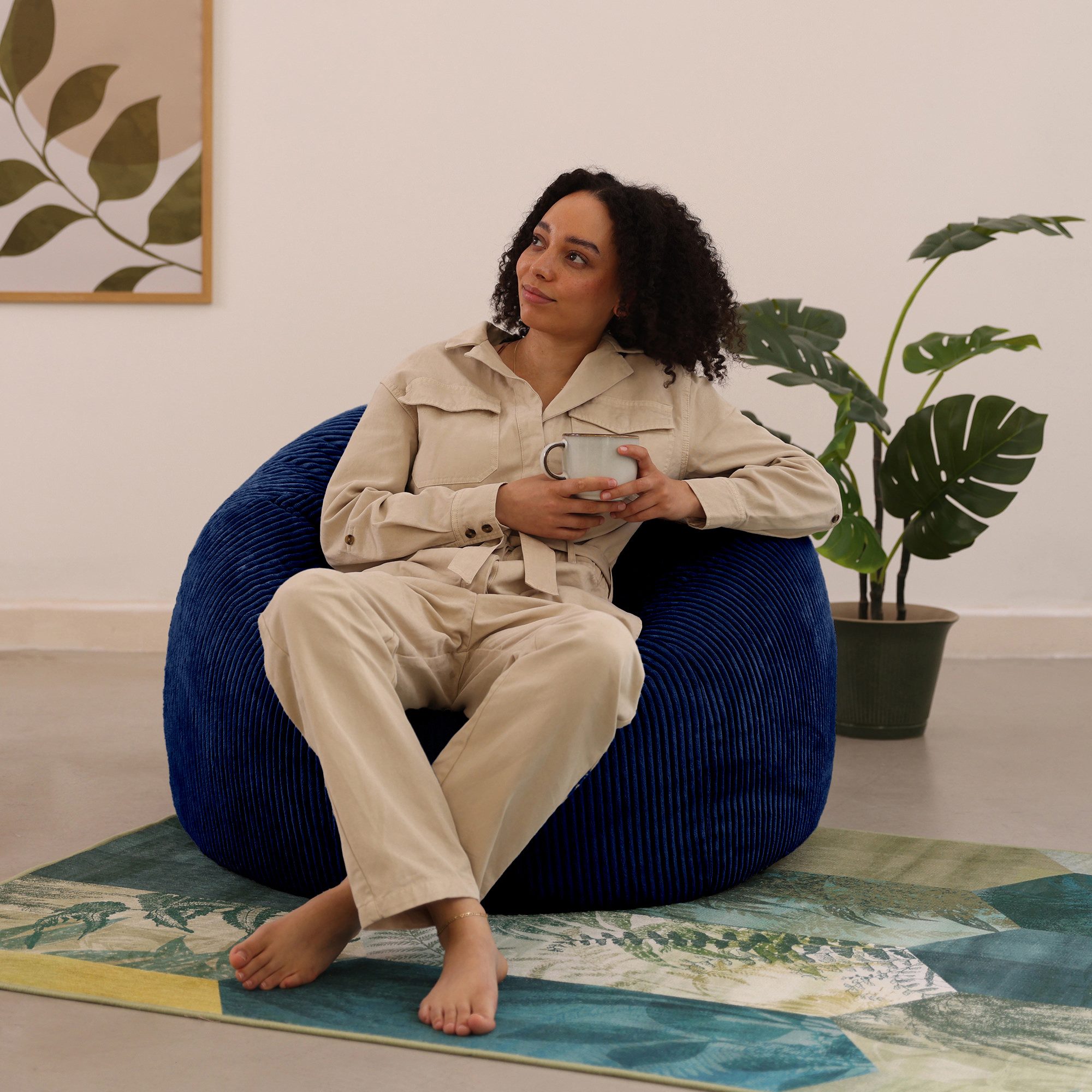 icon Sitzsack Sitzsack Erwachsene aus Cord flauschig „Kingston“, 85x50cm, M günstig online kaufen