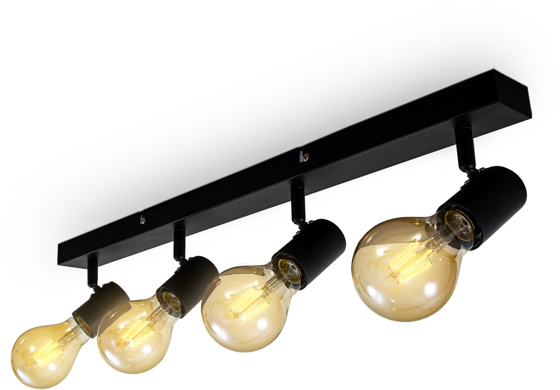 schwarz Vintage Leuchtmittel, LED Deckenlampe Industrie B.K.Licht Deckenleuchte ohne LED E27 Deckenspots, Retro