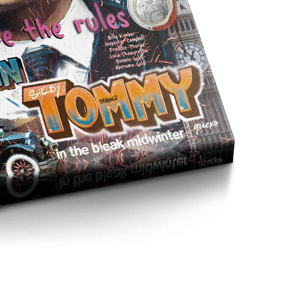 DOTCOMCANVAS® Leinwandbild, Tommy Rahmen Art Blinders Peaky Collage Leinwandbild Shelby ohne Pop Porträt