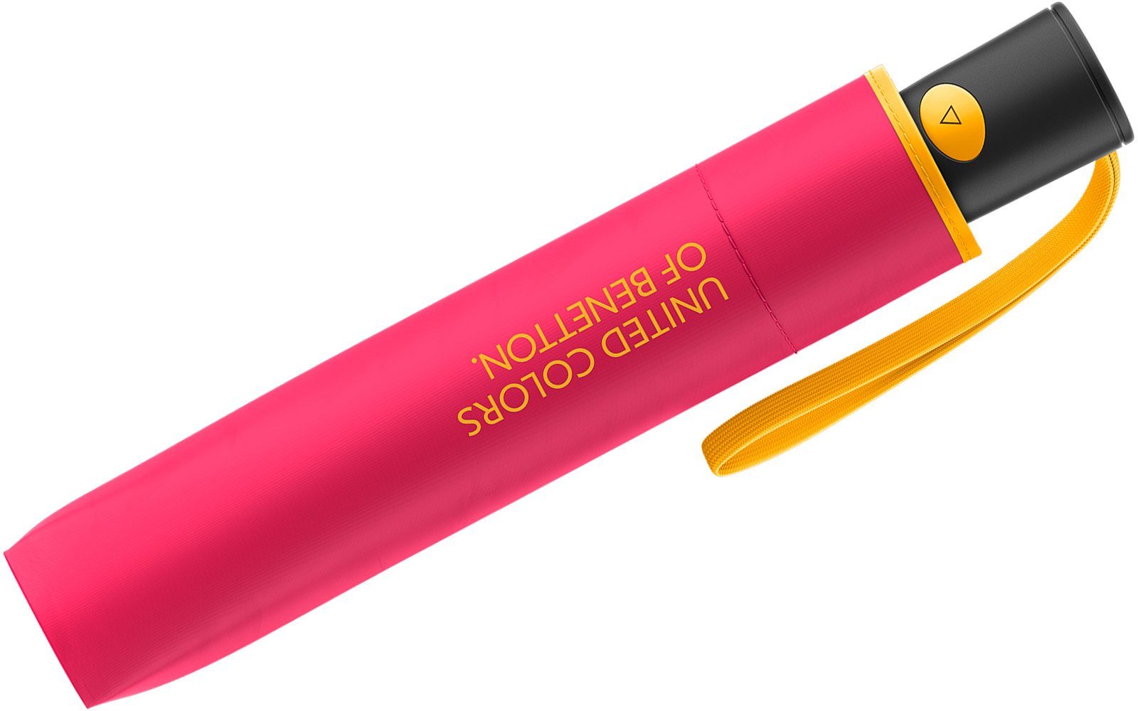 United Colors of Benetton leuchtende mit Mini sorbet, raspberry 2023 pink-gelb HW Saum kontrastreichem Taschenregenschirm Modefarben - Automatik