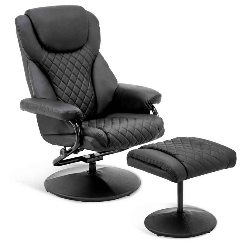 MCombo TV-Sessel »Mcombo Relaxsessel mit Hocker 9022«, 360°drehbarer mit Liegefunktion, Fernsehsessel, moderner TV-Sessel für Wohnzimmer, Kunstleder, 142 x 78 x 111 cm