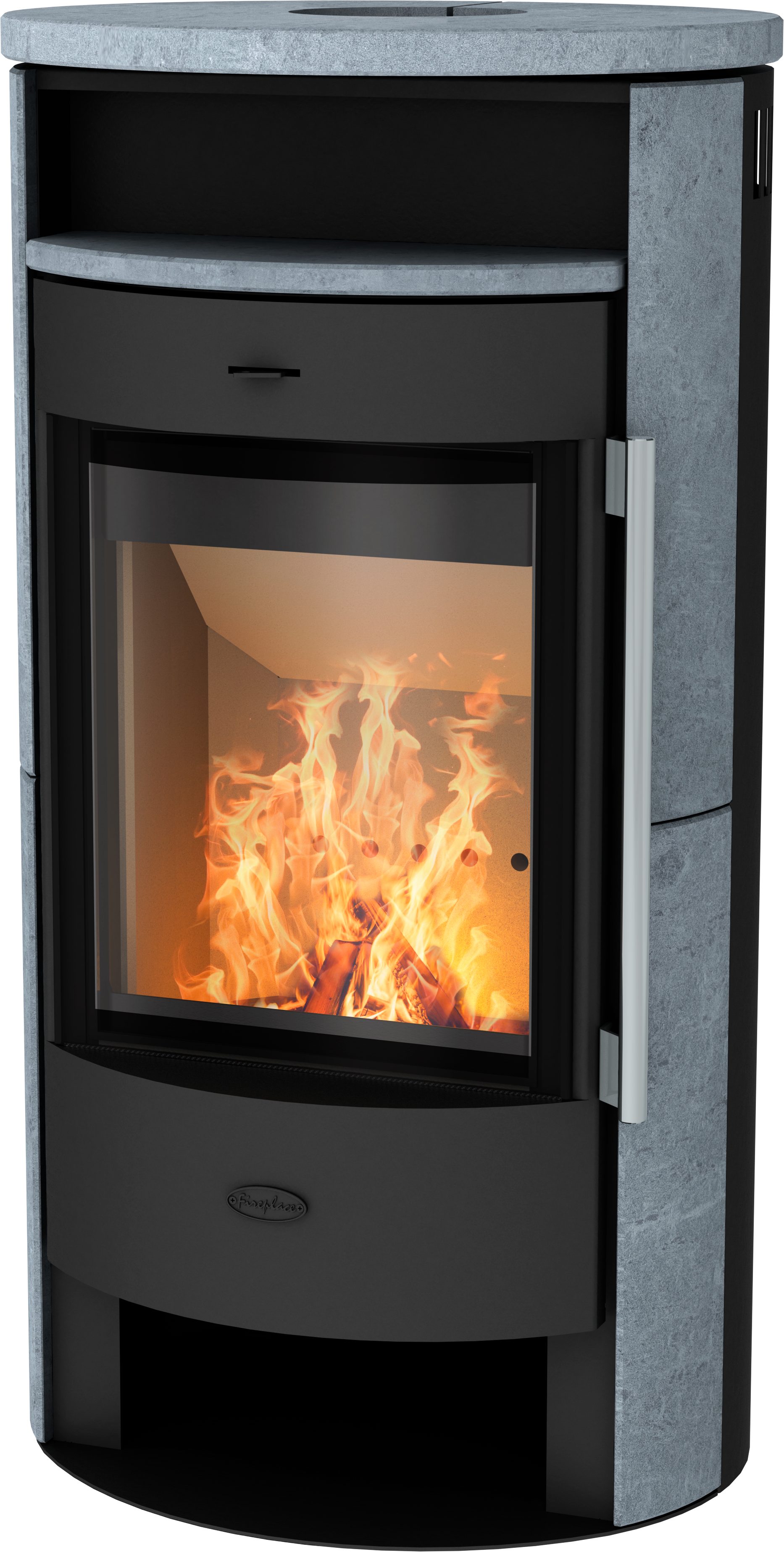 Fireplace Kaminofen Durango Speckstein, 6,5 kW, Zeitbrand, Tee- und Holzfach