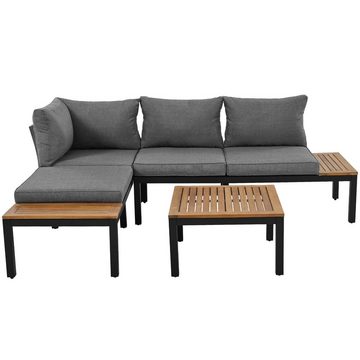 Celya Gartenlounge-Set 2x 2-Sitzer-Sofa, 2x Beistelltisch, 1x Tisch, Wetterfest Lounge Set