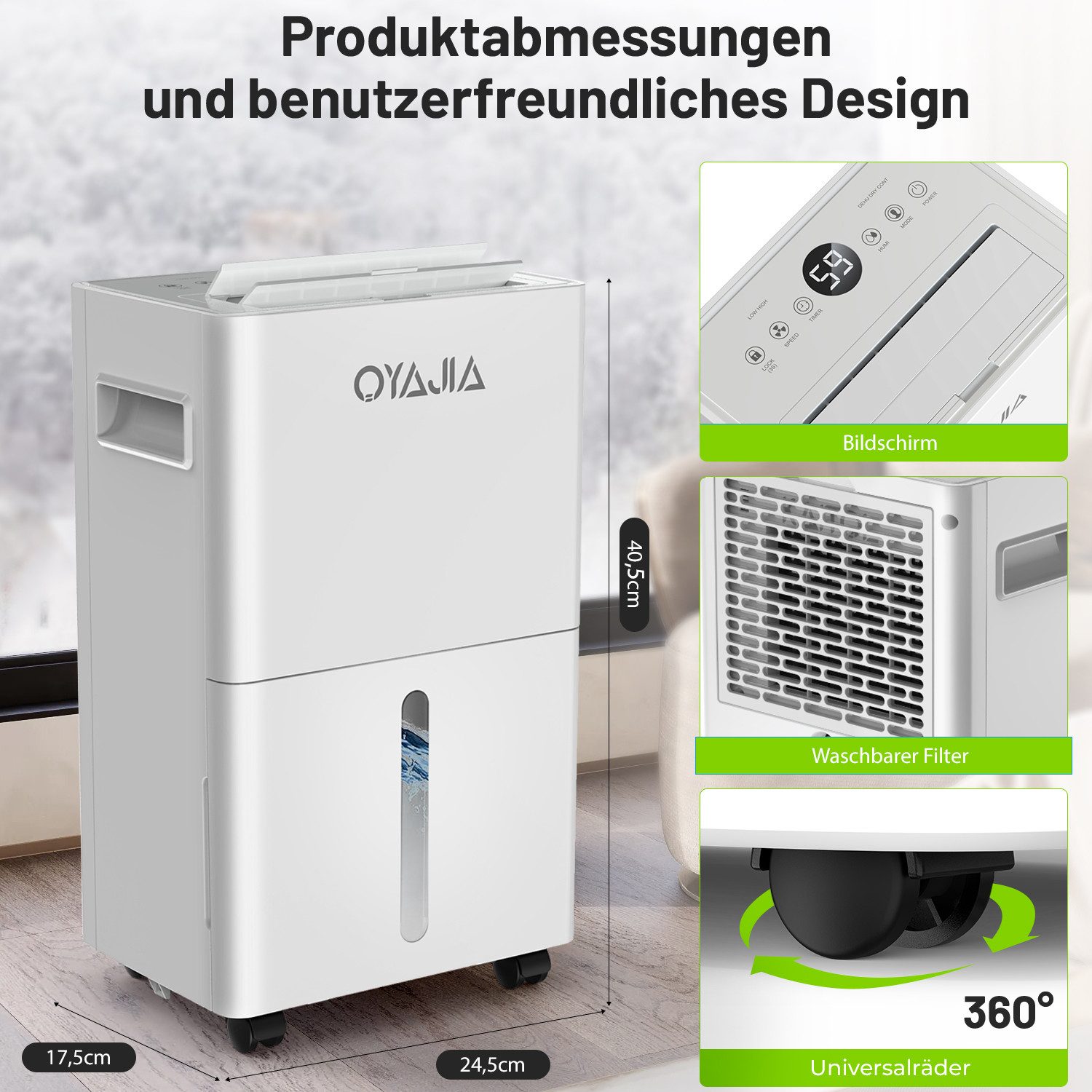 oyajia Luftentfeuchter Luftentfeuchter mit 4 Betriebsarten, günstig online kaufen