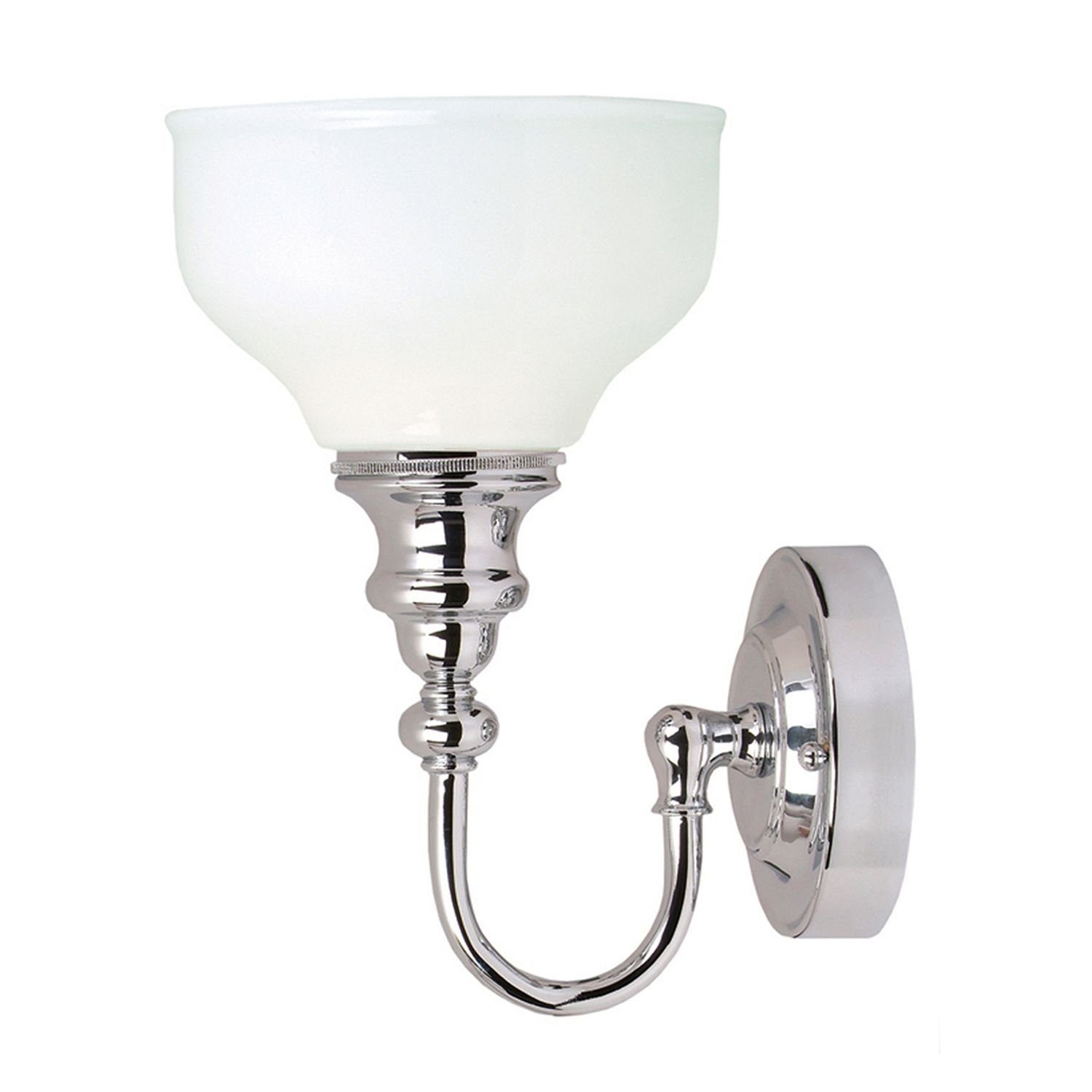 LED lm K Jugendstil Wandlampe G9 IP44 Licht-Erlebnisse Glas 320 3000 Chrom Metall Wandleuchte wechselbar, TIRO, Weiß Warmweiß,