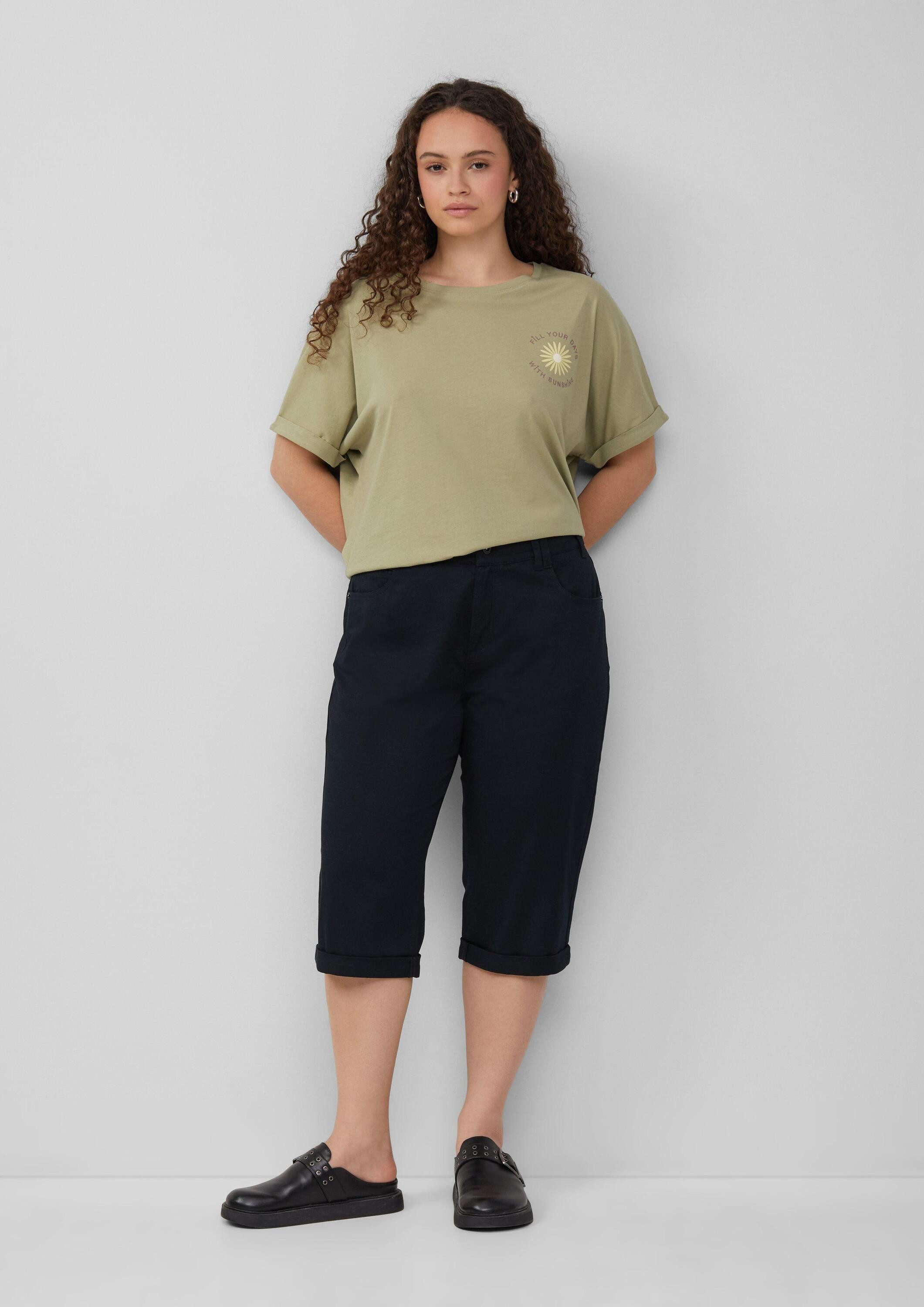 QS Caprihose Hose Capri-Hose aus Baumwoll-Elasthan-Mischung