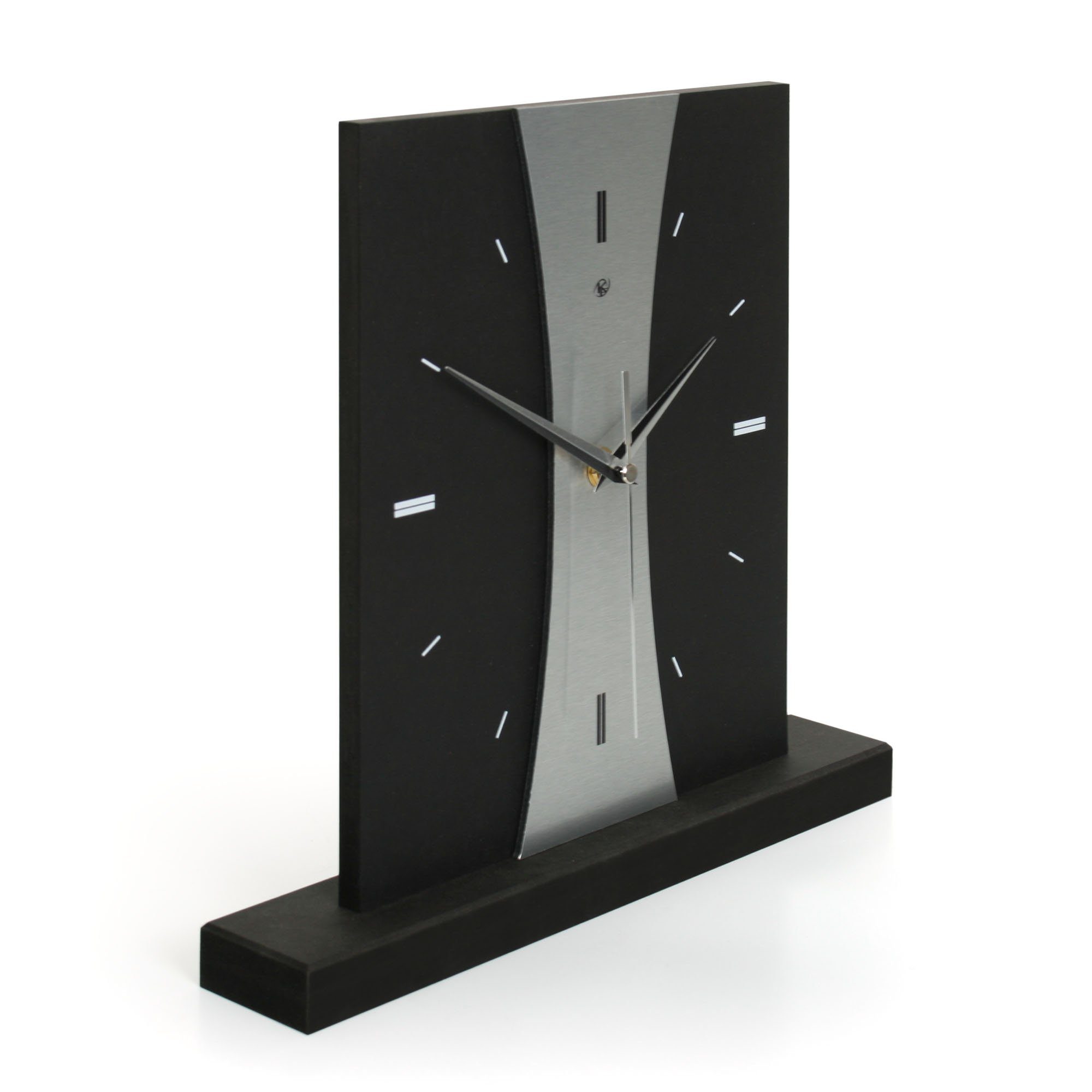 Kreative Feder Standuhr in „Stripe“ Ticken modernem Holz, schwarze aus ohne Metallic-Look Designer-Standuhr Tischuhr