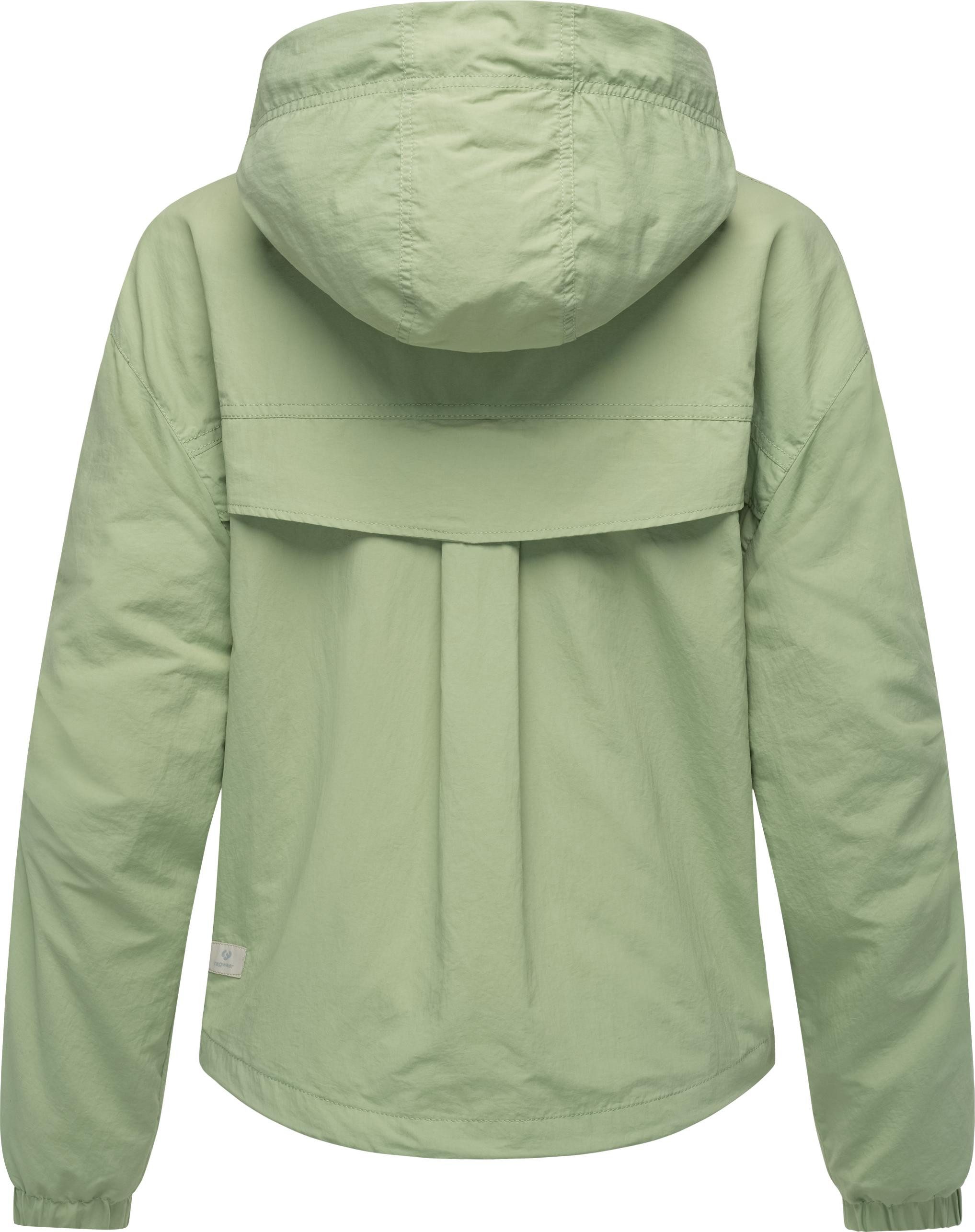 Ragwear Outdoorjacke Cerys kurze Damen Übergangsjacke mit verstaubarer Kapuze