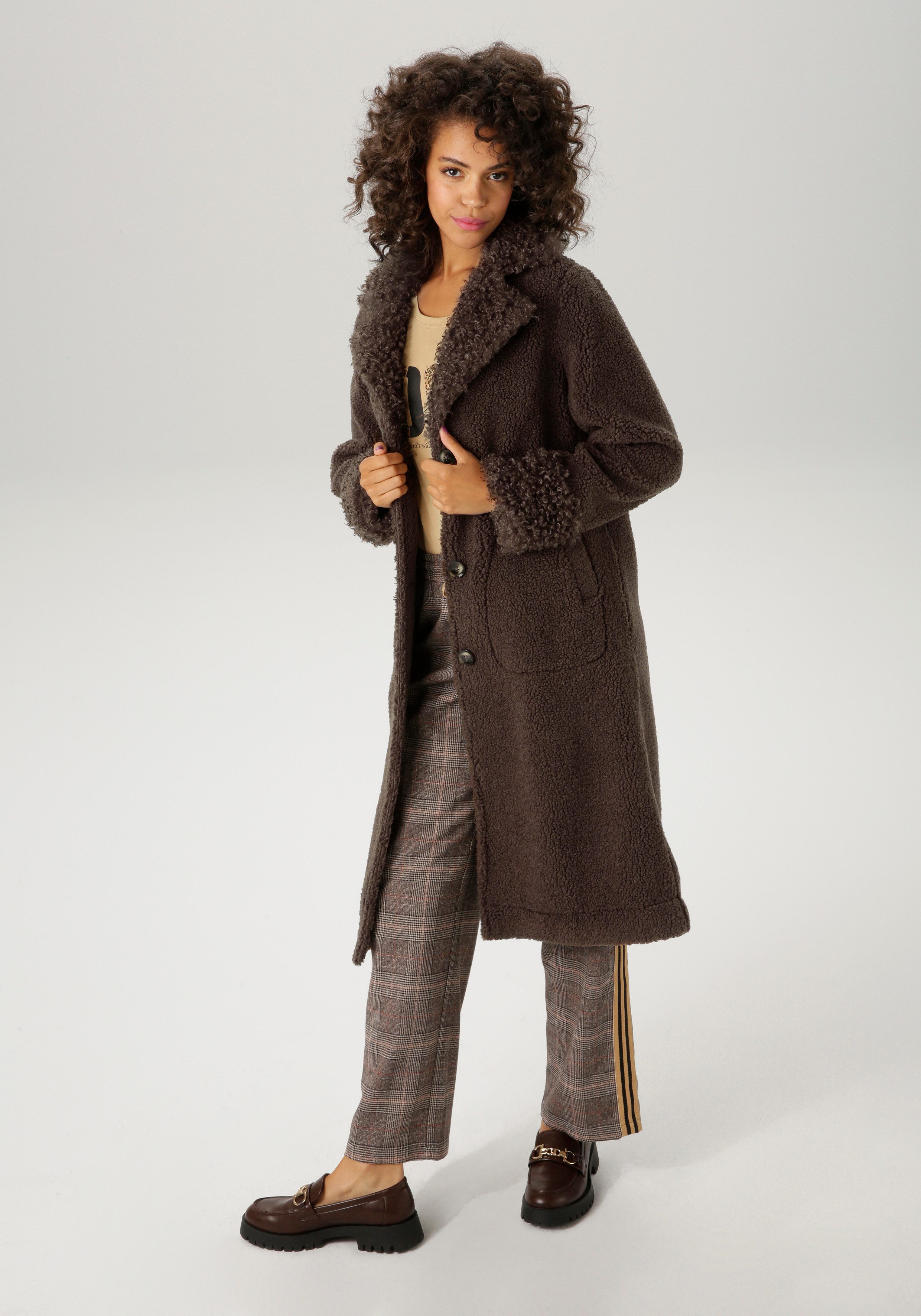 Aniston CASUAL Langmantel mit "Locken" am günstig online kaufen