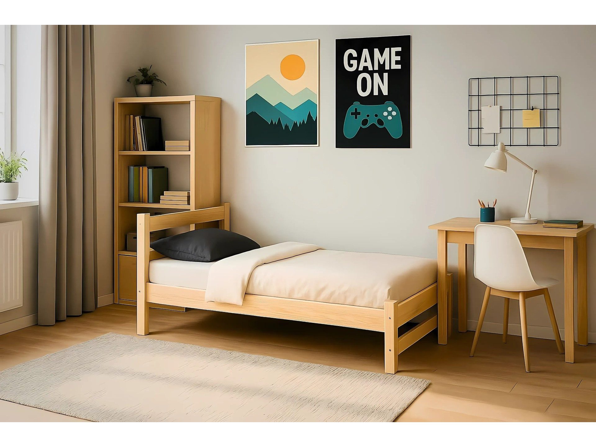 Raumhirsch Furniture Kinderbett 80x160, 80x180, 90x180, 80x200, 90x200 cm - Komplettset (ohne Matratze, Einzelbett für Kinder von 2 - 18 Jahren), verschiedene Farben & Designs