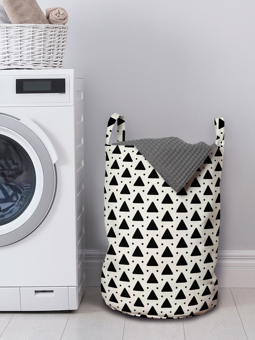 Geometrisch Waschsalons, Abakuhaus und Wäschekorb Griffen für Kordelzugverschluss Punkte Wäschesäckchen Triangles Einfache mit
