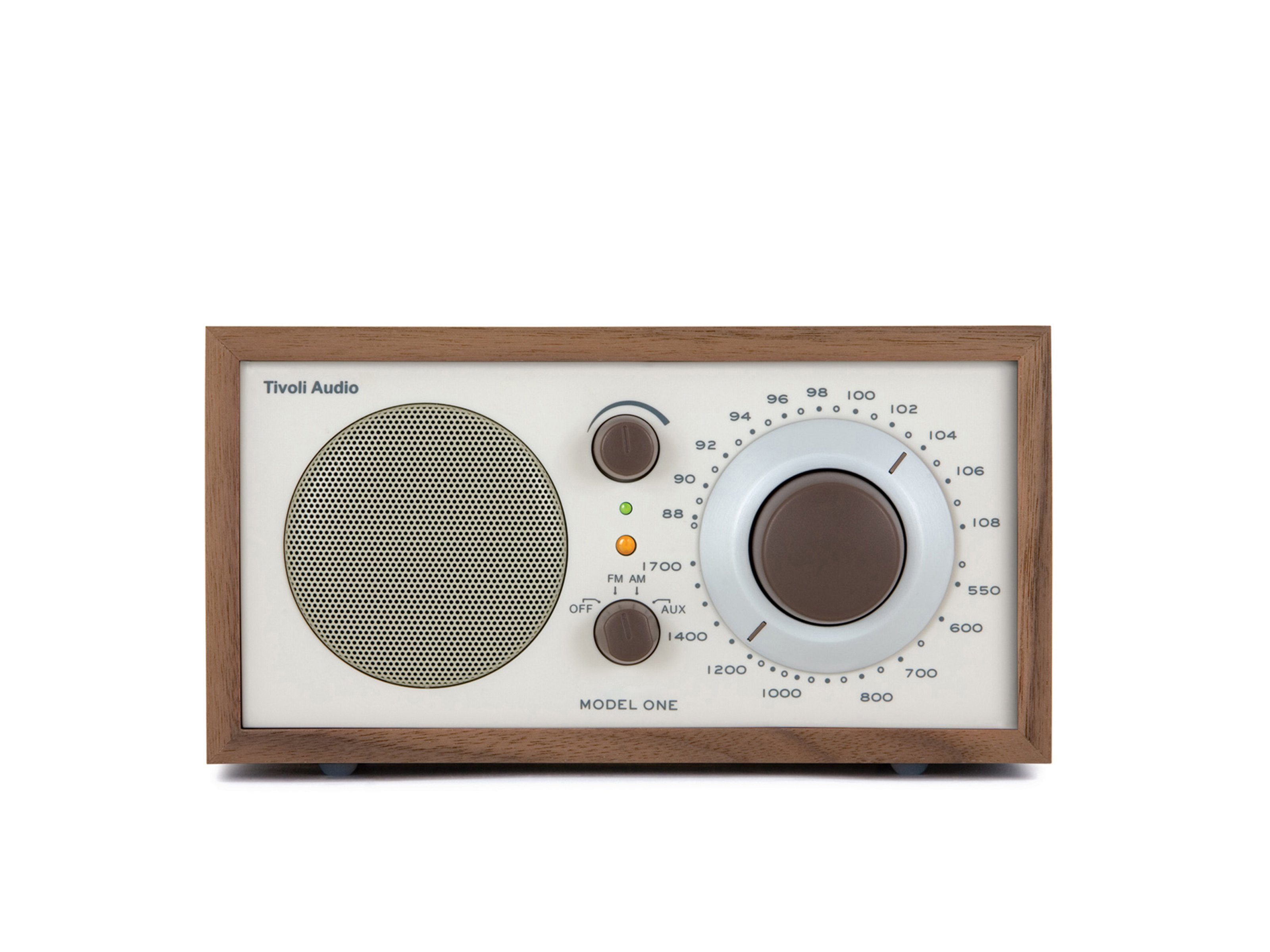 Tivoli Audio Model One Küchen-Radio (FM-Tuner, Küchen-Radio, Retro-Optik, Echtholz-Gehäuse) Wallnuss/Beige